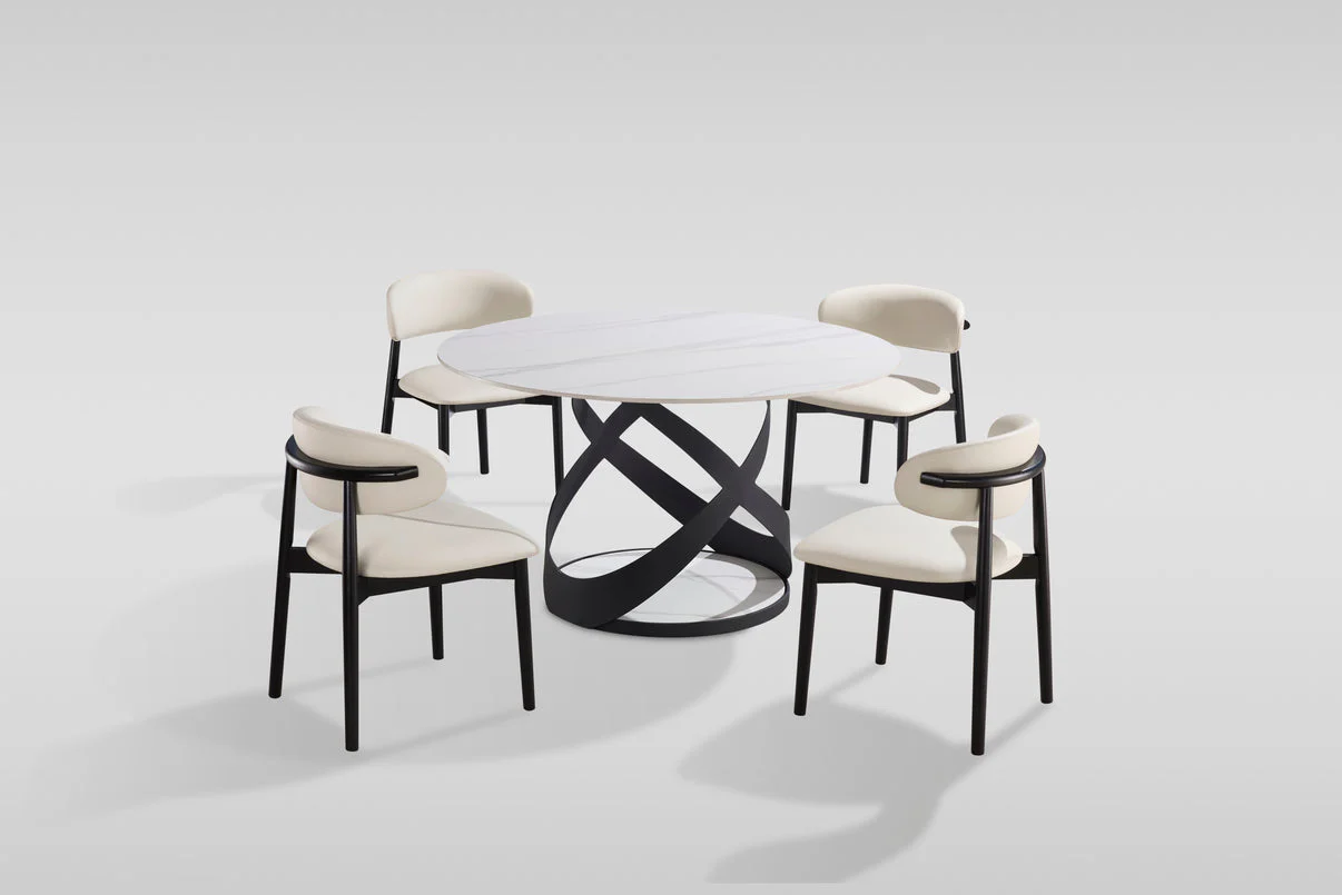 Dimi (WH/BK) 5-Piece Dining Room Set - Image 2