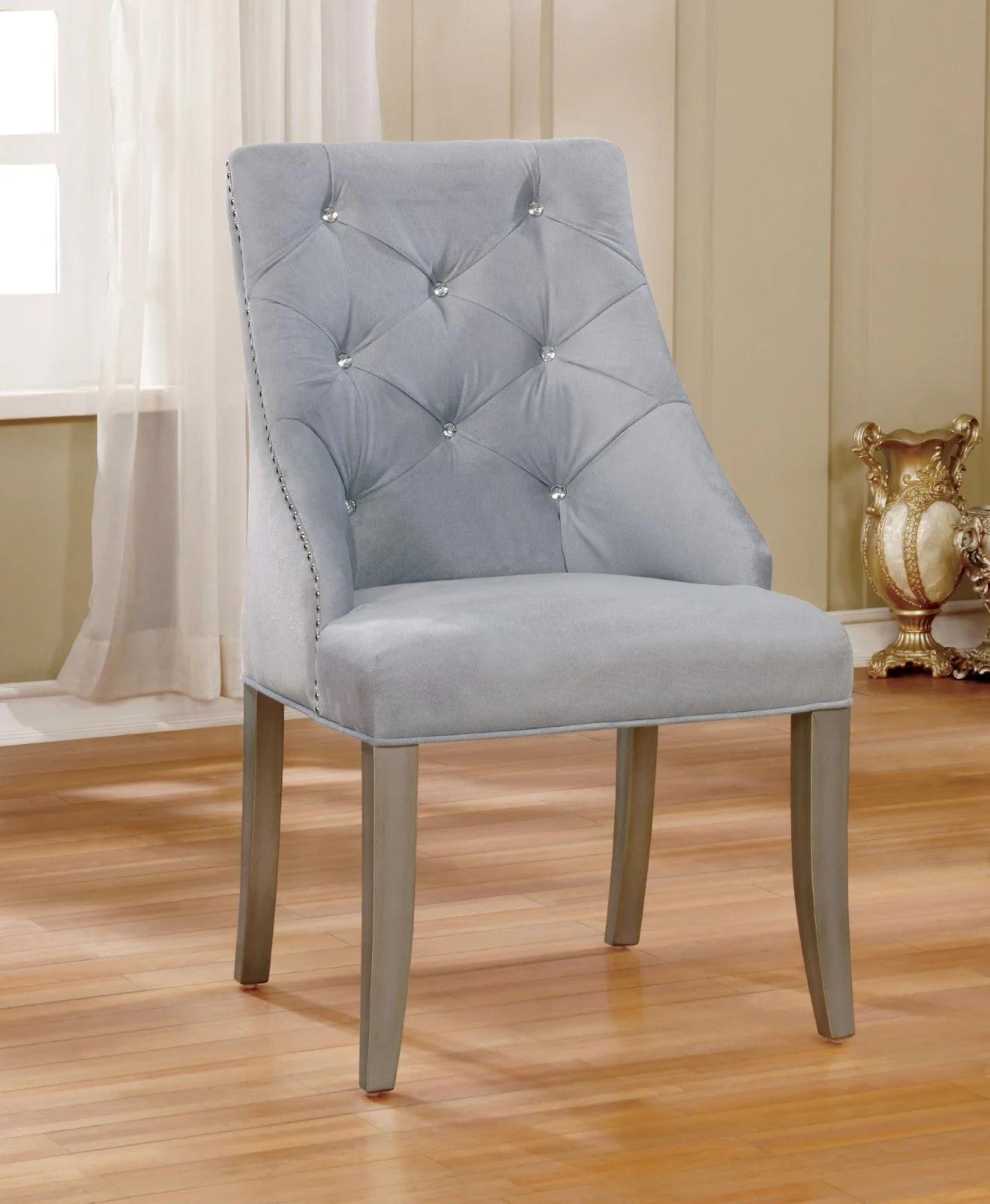 Diocles Silver/Gray 7-Piece Dining Room Set - Image 2