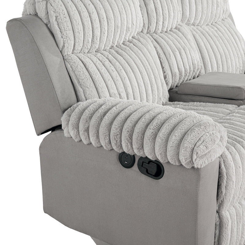 Dionysus Gray Manual Reclining Sofa & Loveseat - Image 4