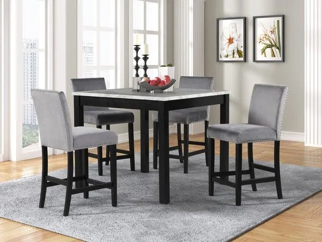 Dior - Grey Pub  5-Piece Counter Height Set