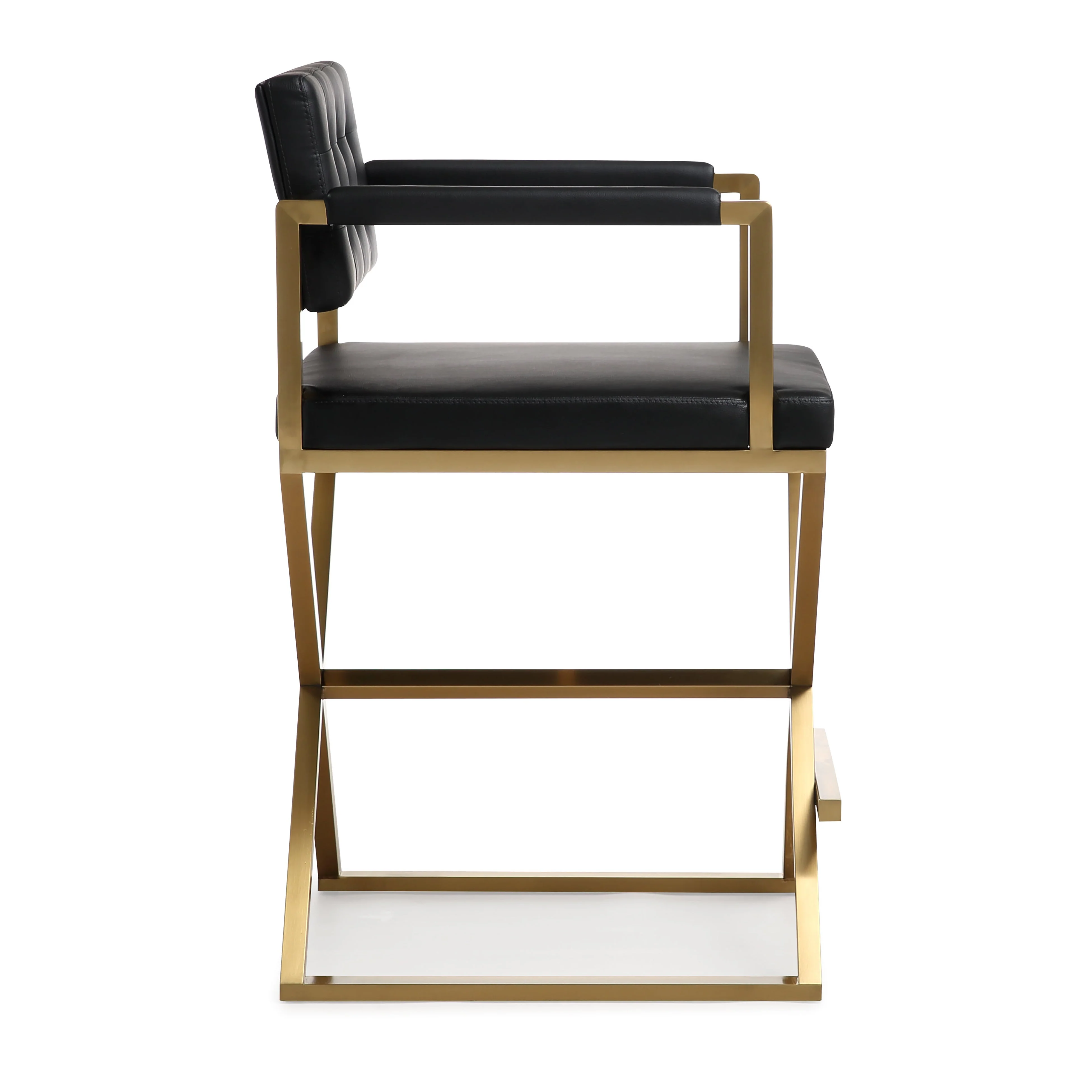 Director Performance Vegan Leather Stool with Gold Base - Image 12