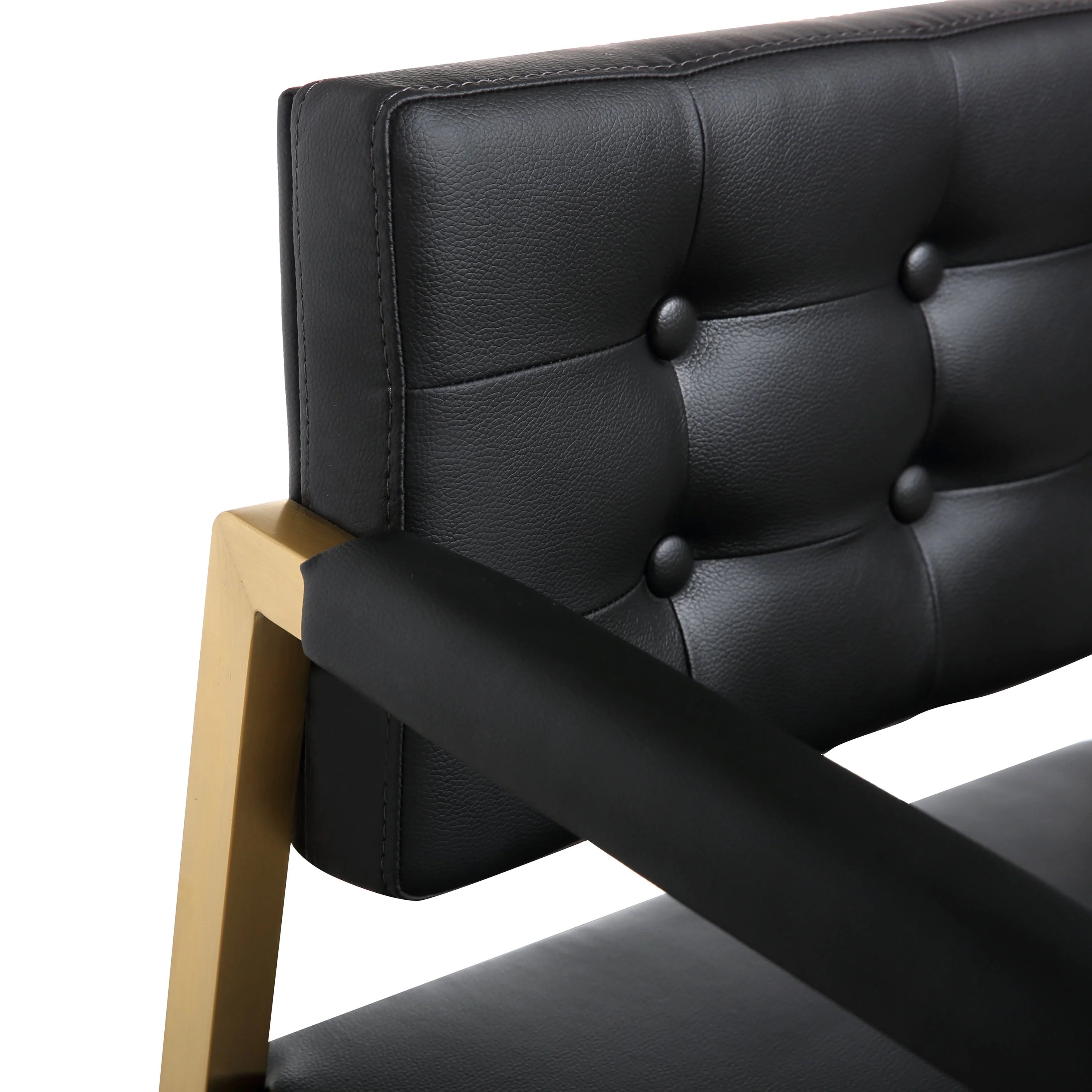 Director Performance Vegan Leather Stool with Gold Base - Image 14