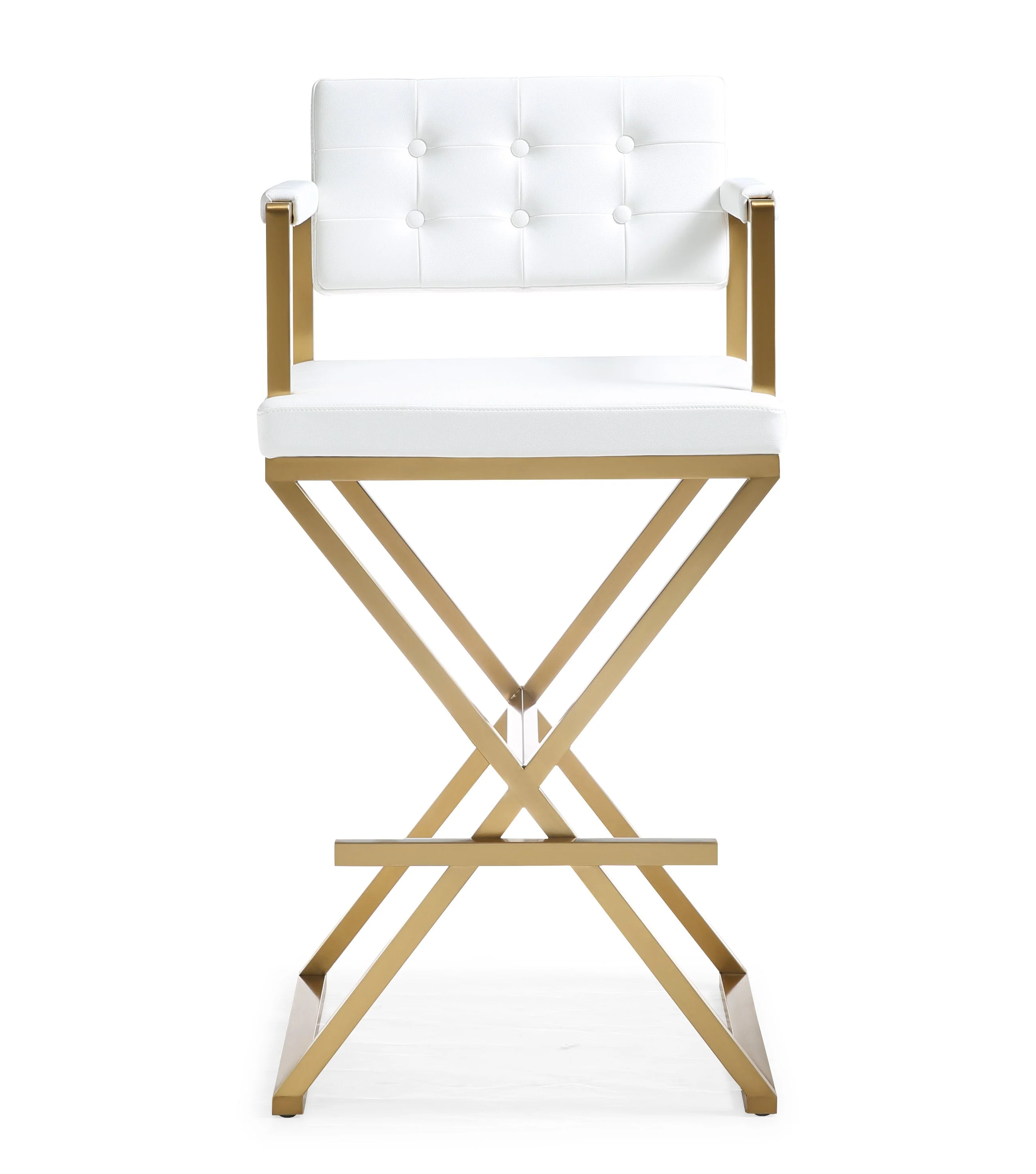 Director Performance Vegan Leather Stool with Gold Base - Image 20