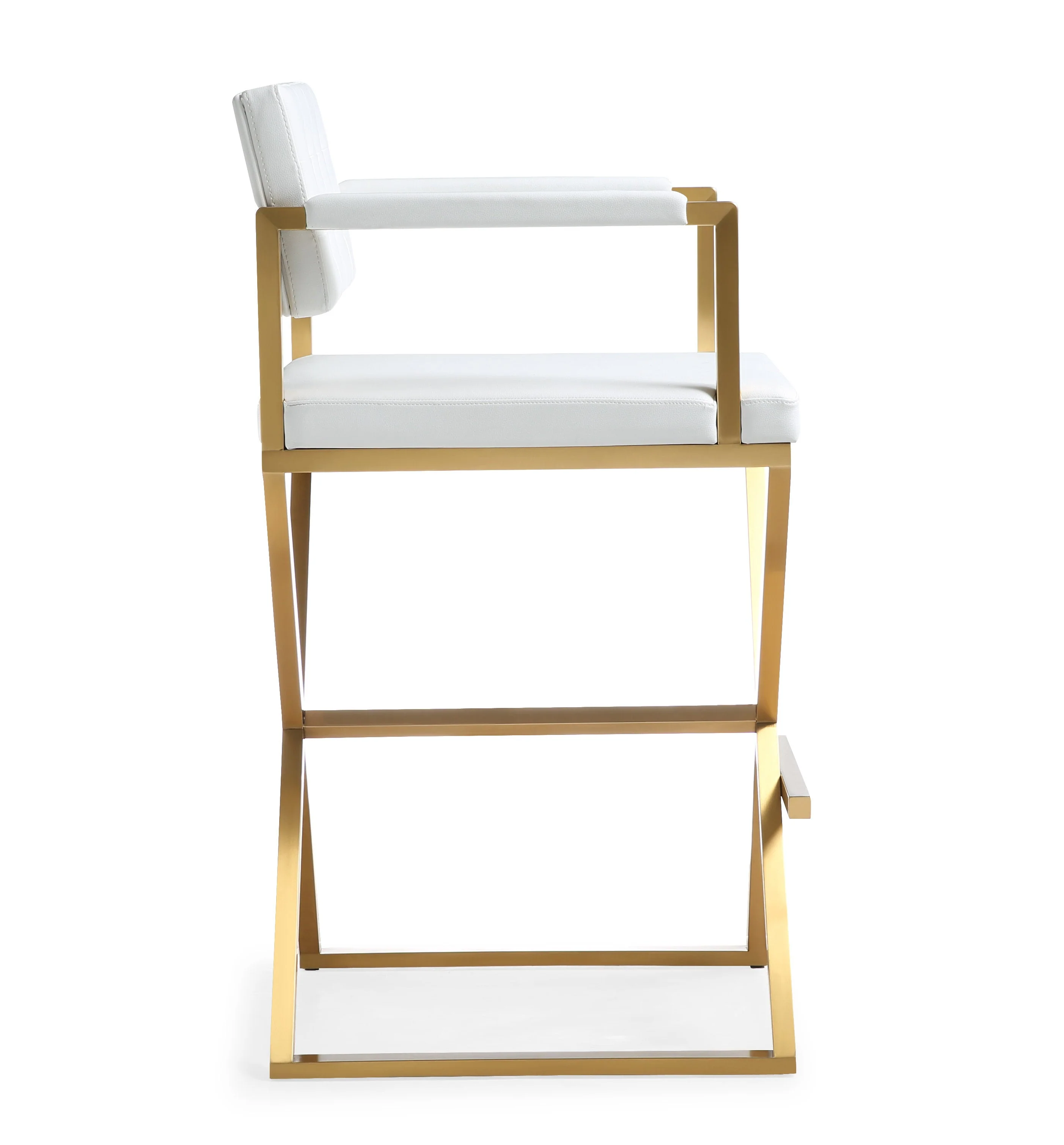 Director Performance Vegan Leather Stool with Gold Base - Image 21