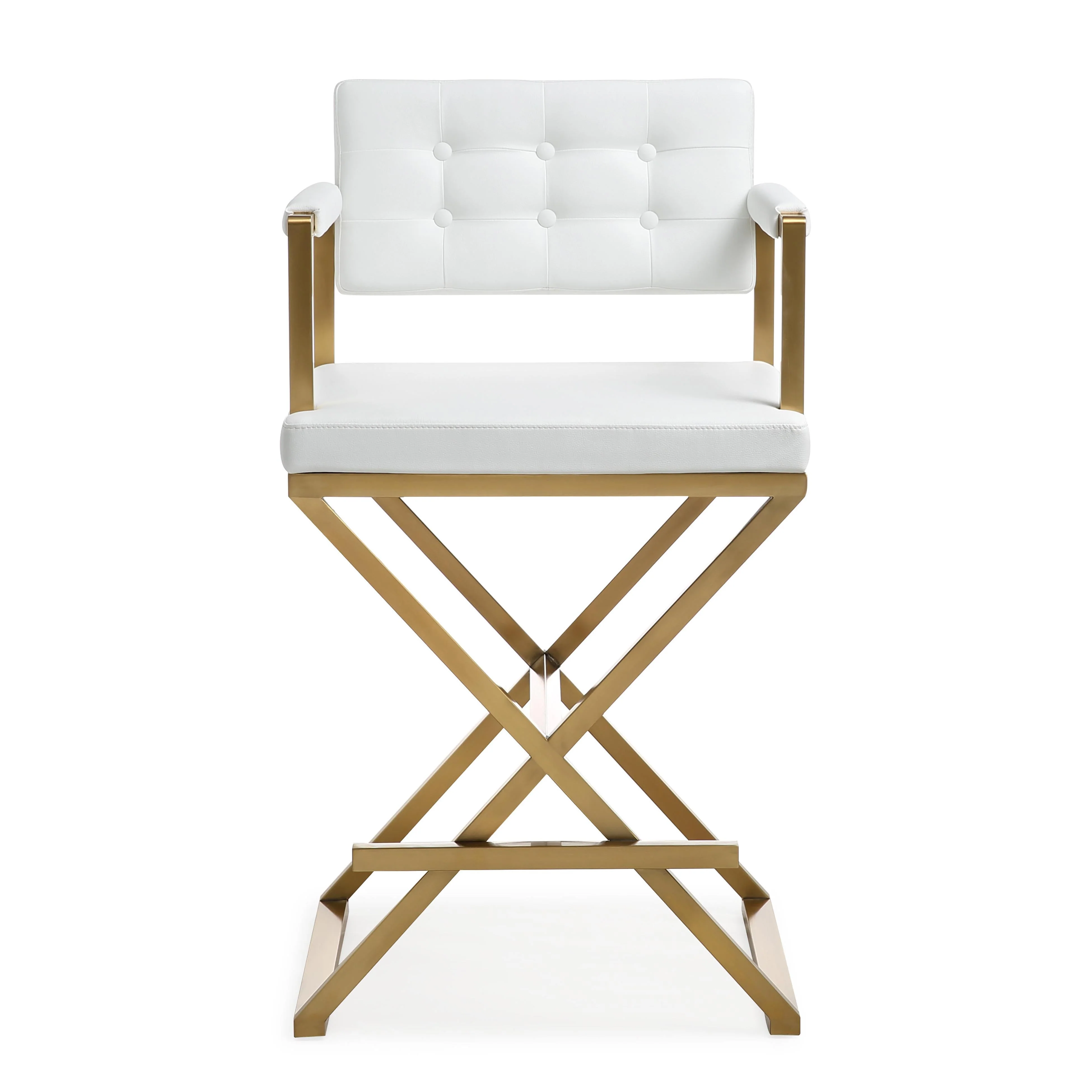 Director Performance Vegan Leather Stool with Gold Base - Image 29