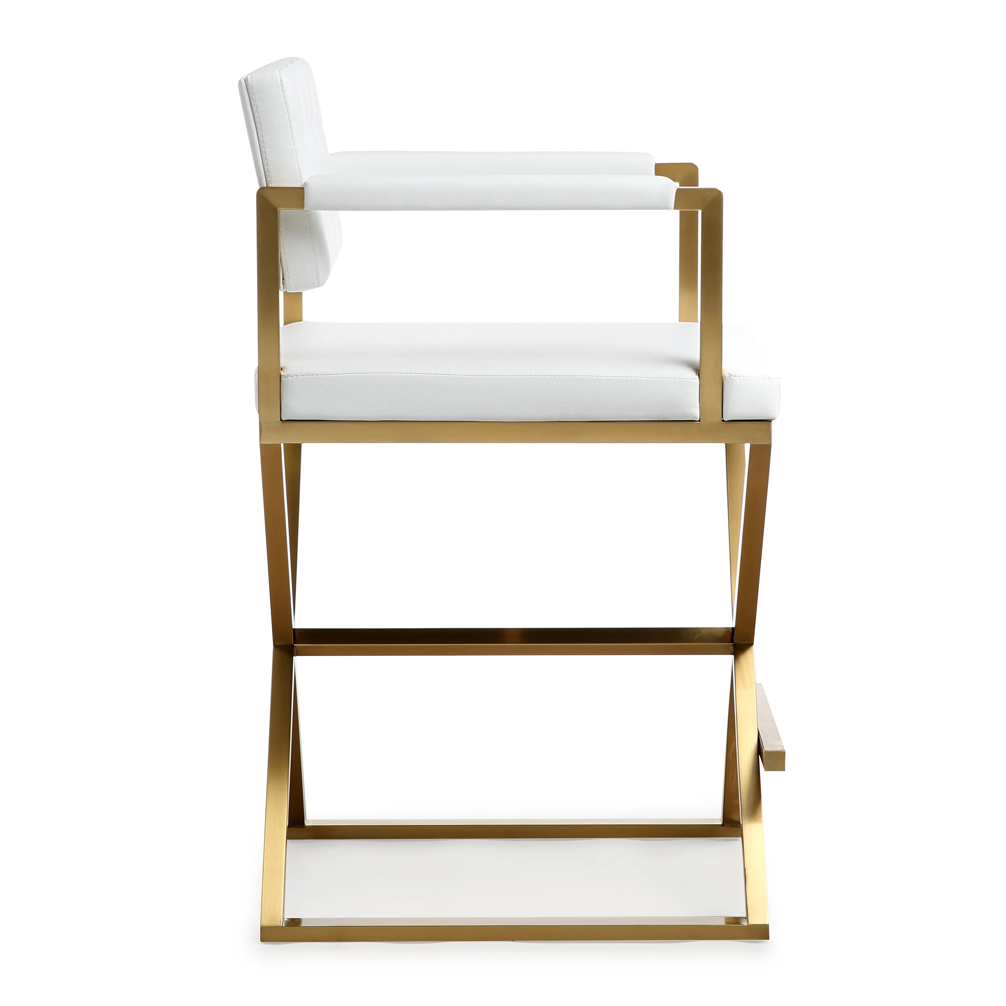 Director Performance Vegan Leather Stool with Gold Base - Image 30