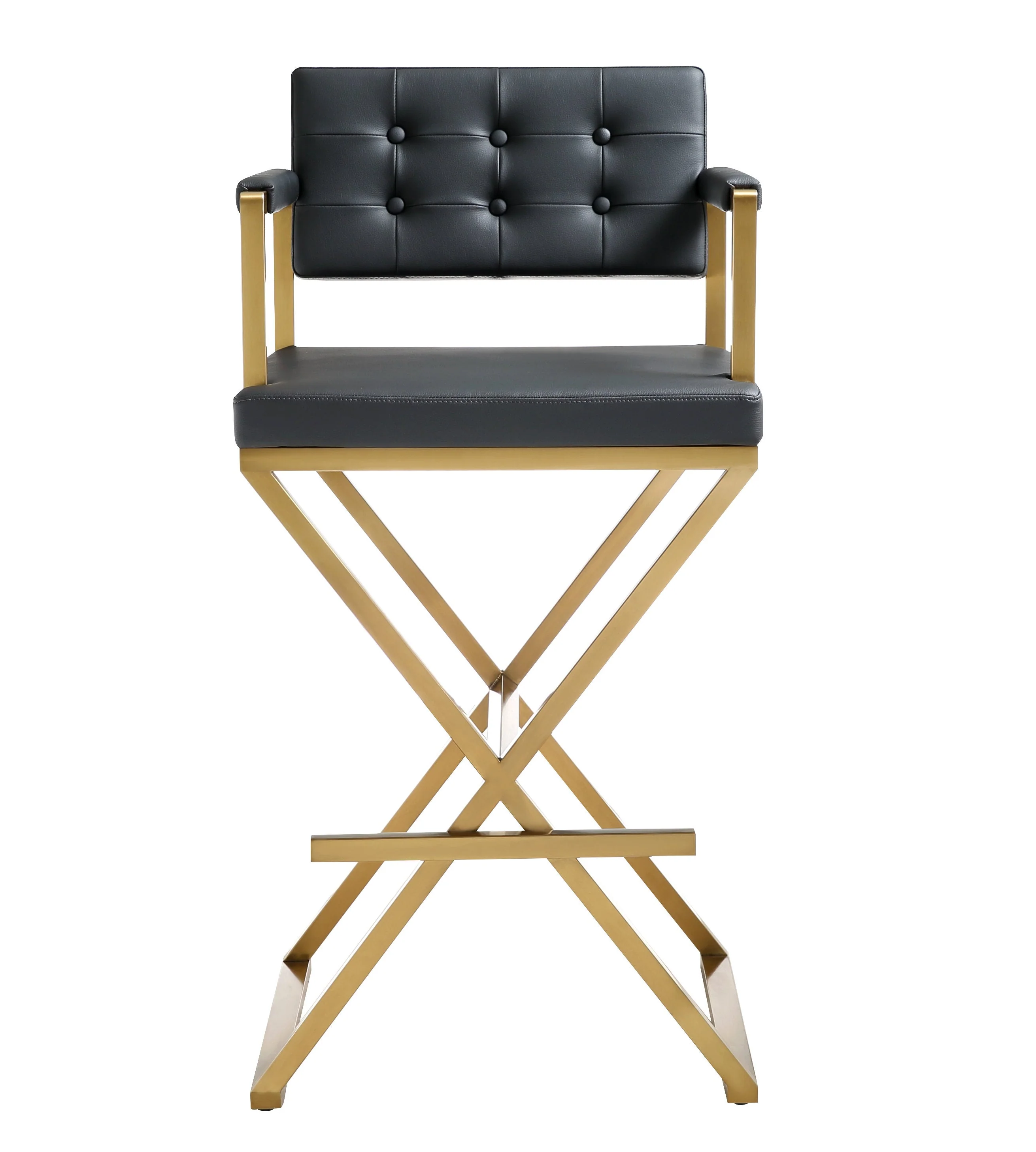 Director Performance Vegan Leather Stool with Gold Base - Image 36