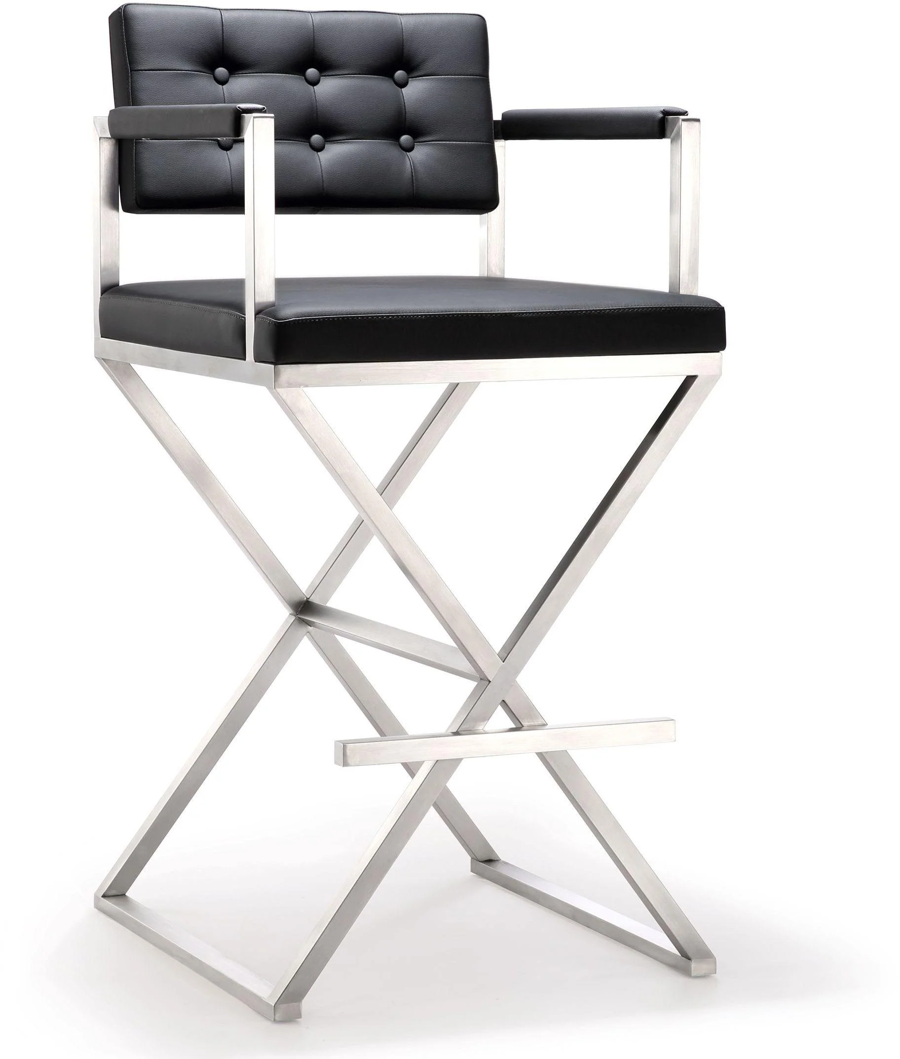 Director Performance Vegan Leather Stool with Silver Base - Image 10
