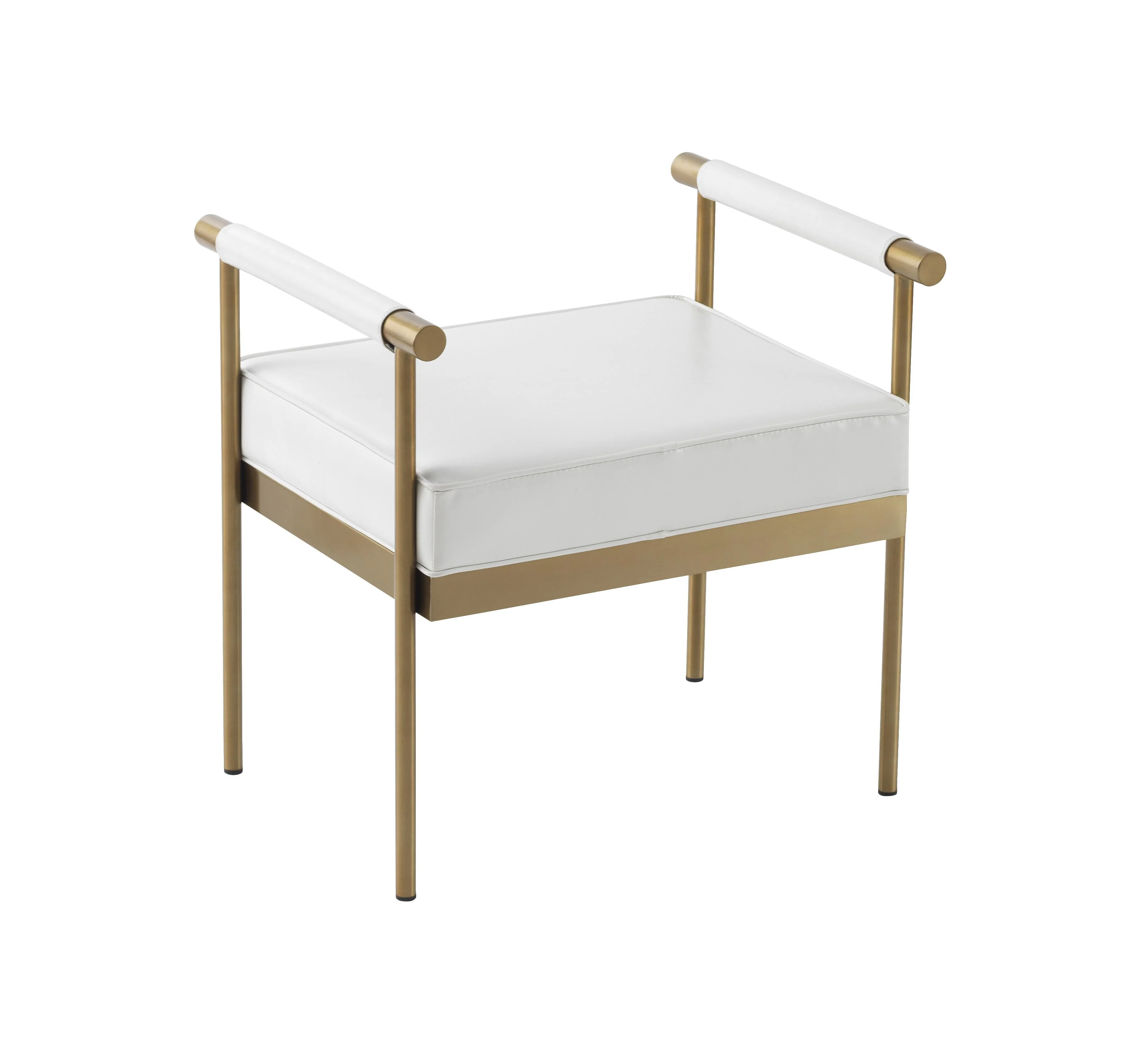 Diva White Performance Vegan Leather Bench - Image 5