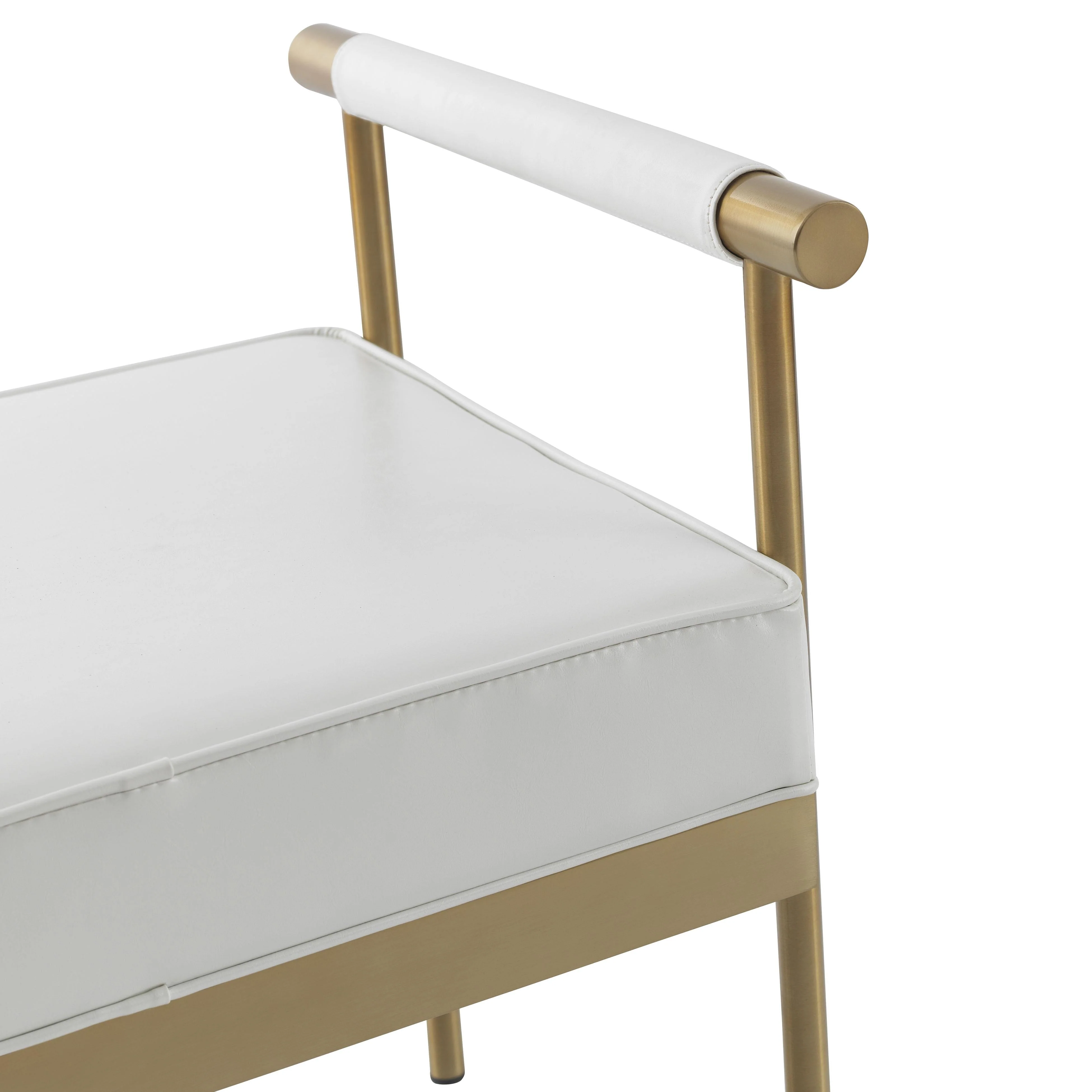 Diva White Performance Vegan Leather Bench - Image 6