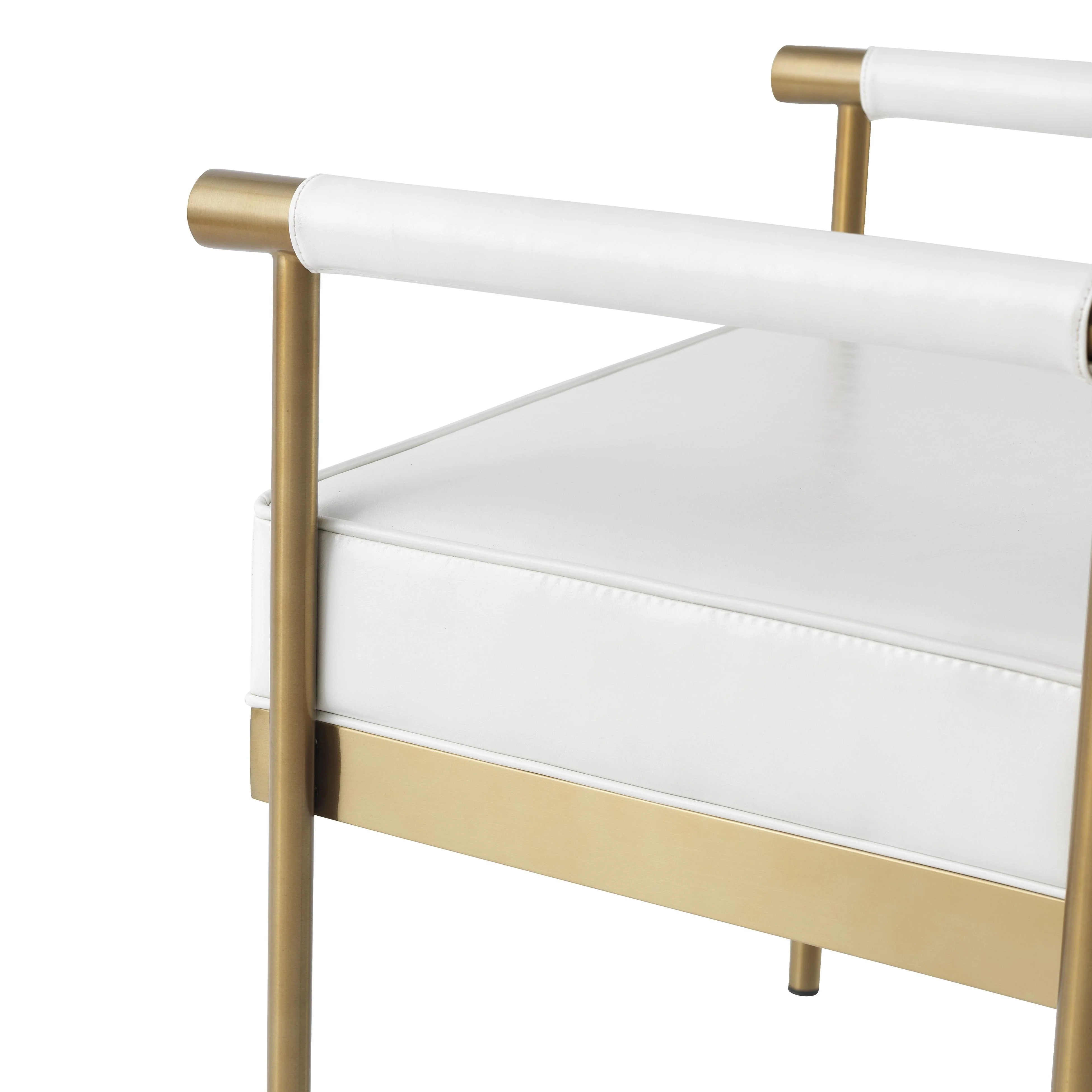 Diva White Performance Vegan Leather Bench - Image 8