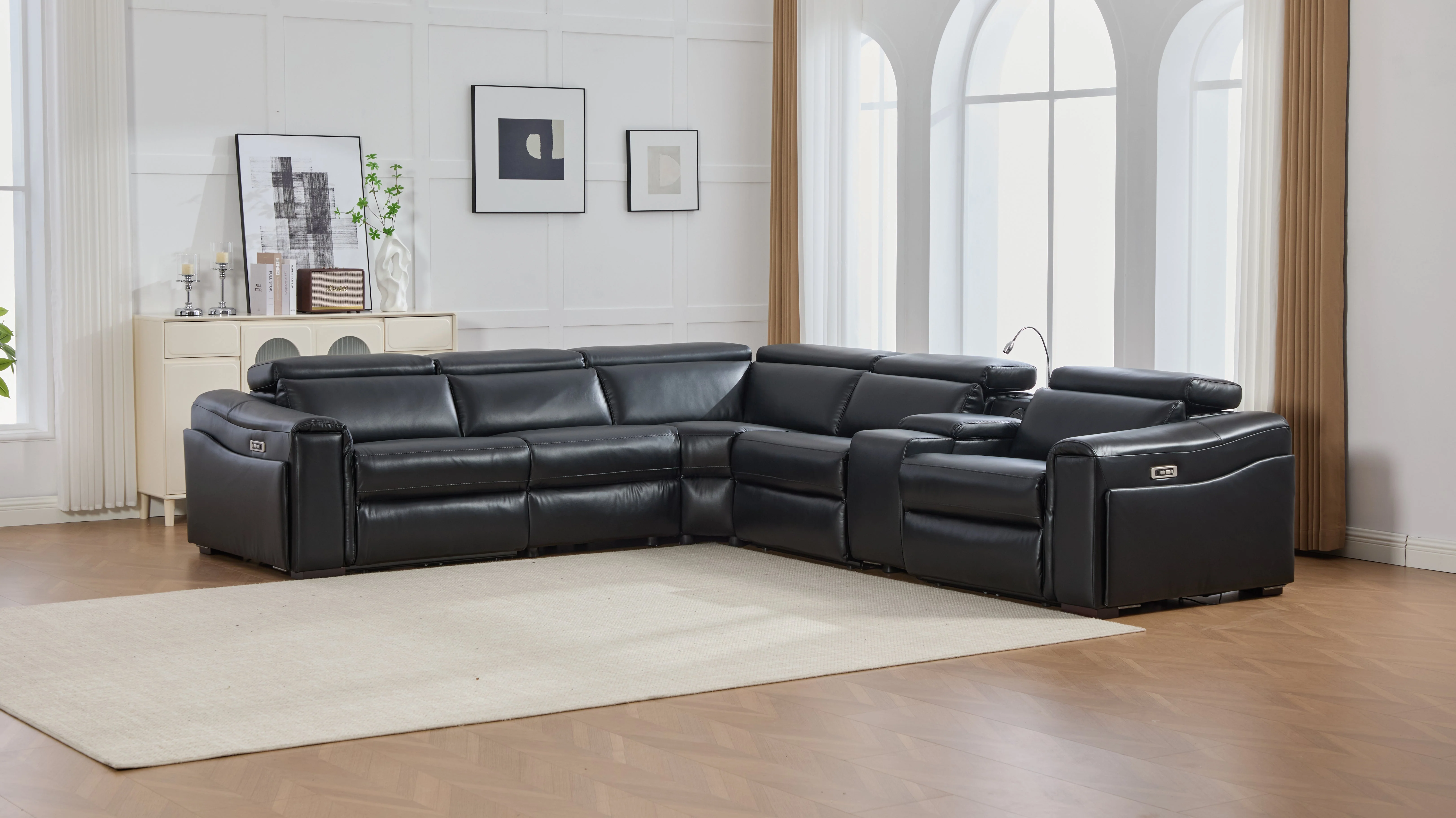Divani Black 7-Piece Power Reclining Sectional - Image 11