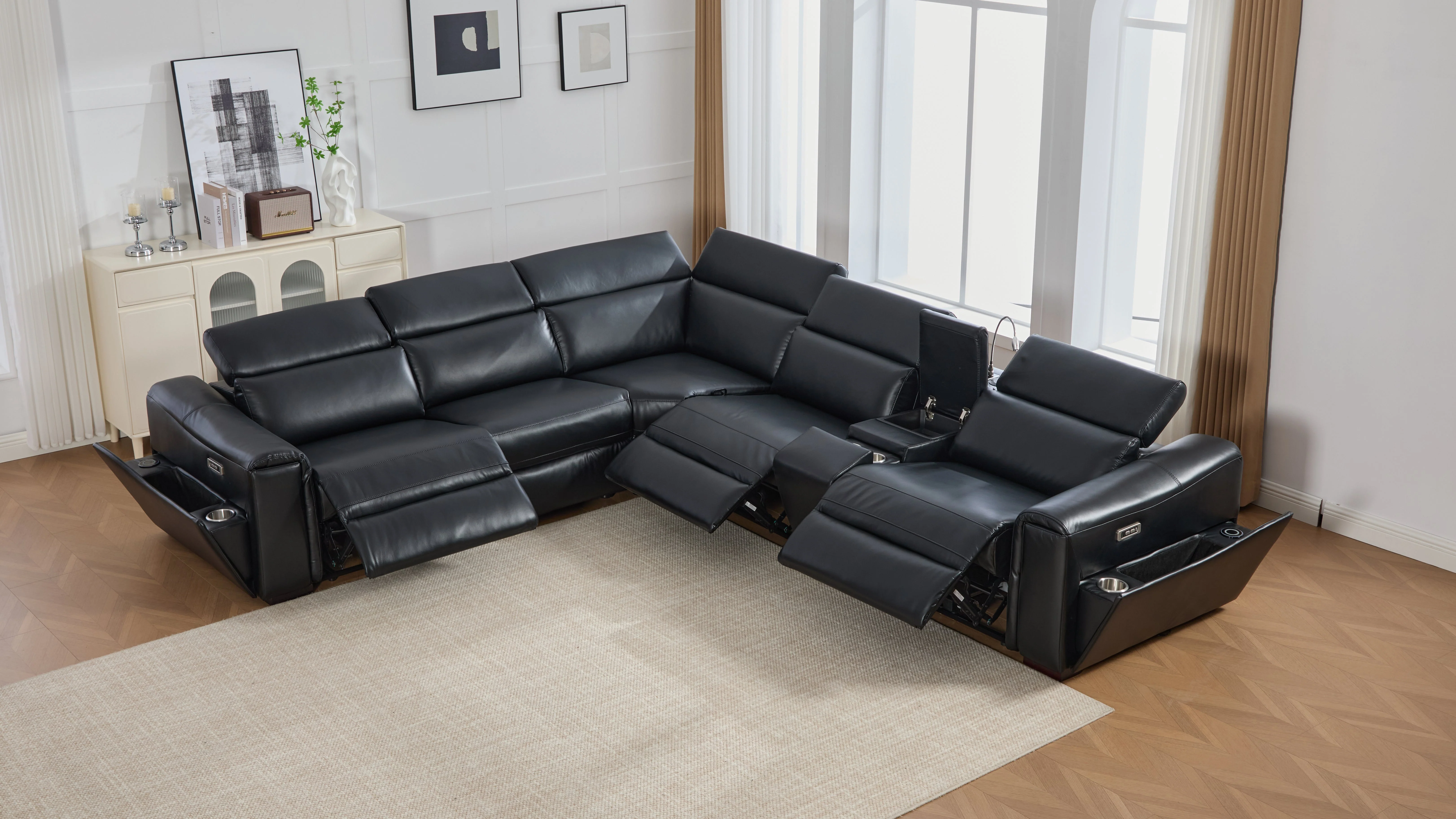 Divani Black 7-Piece Power Reclining Sectional - Image 12