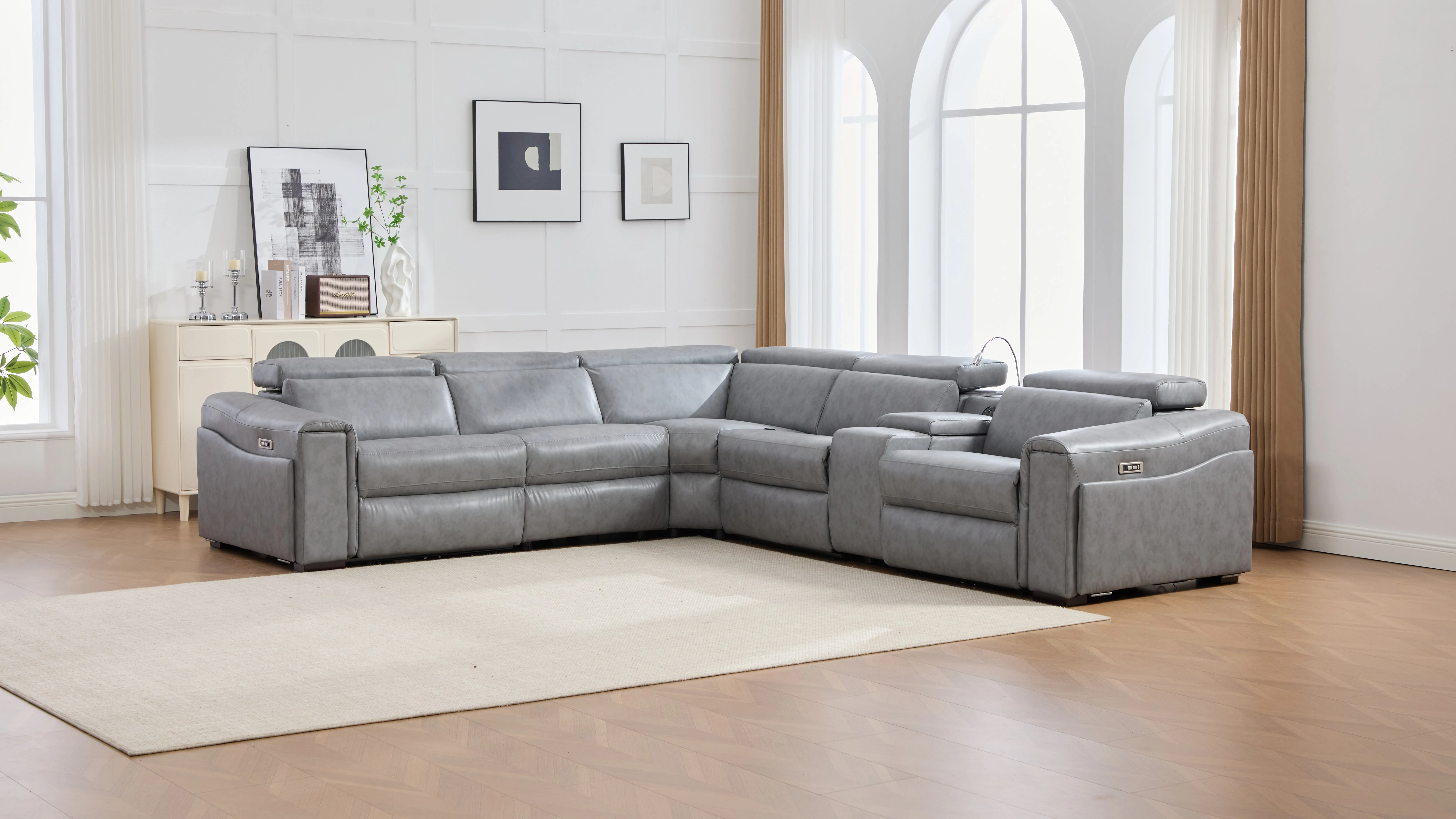 Divani Grey 7-Piece Power Reclining Sectional - Image 11