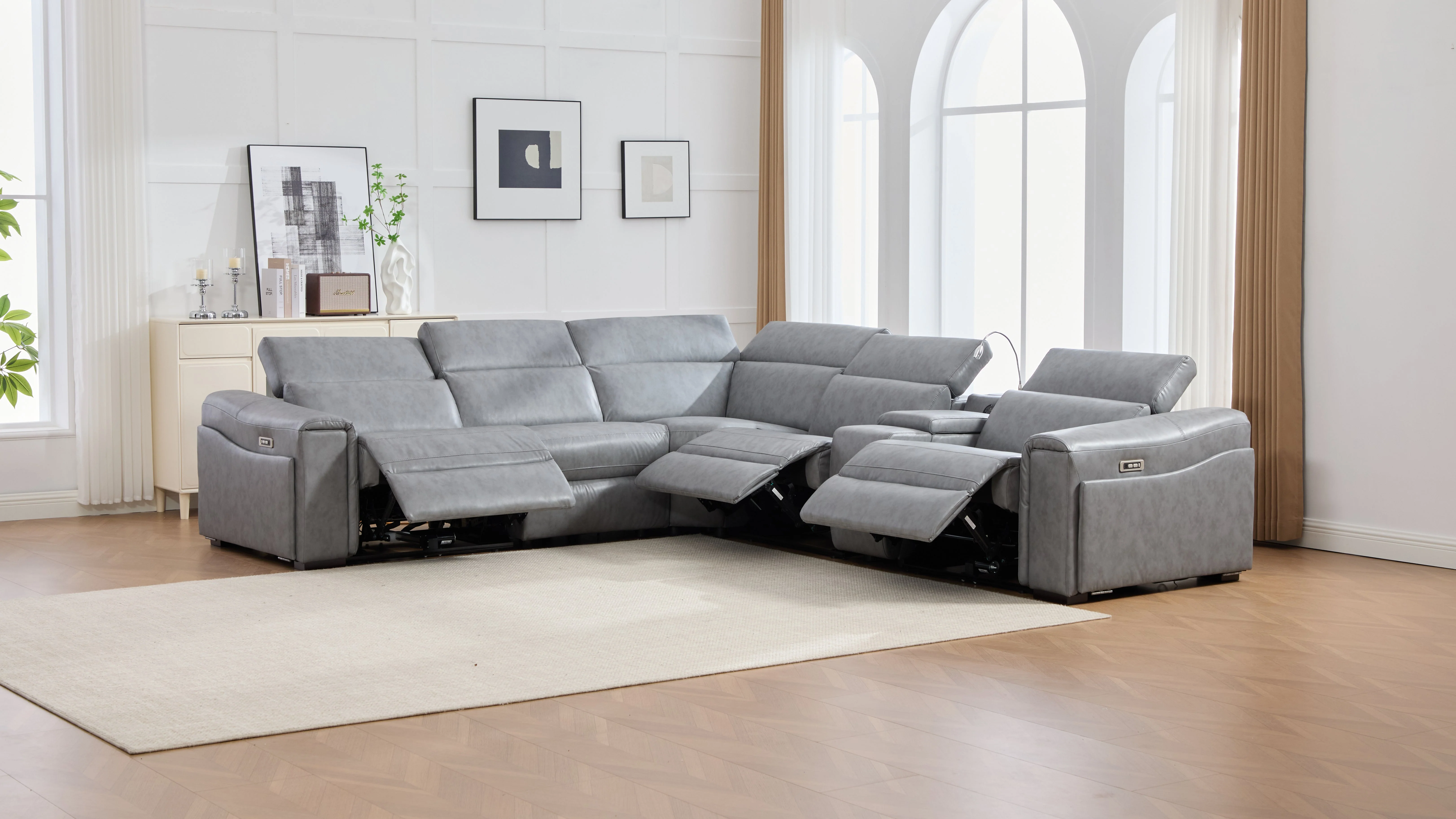 Divani Grey 7-Piece Power Reclining Sectional - Image 8