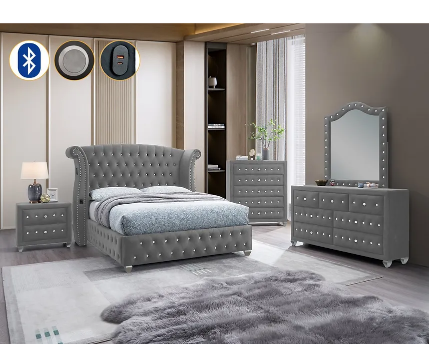 Divina Grey Platform Bedroom Set