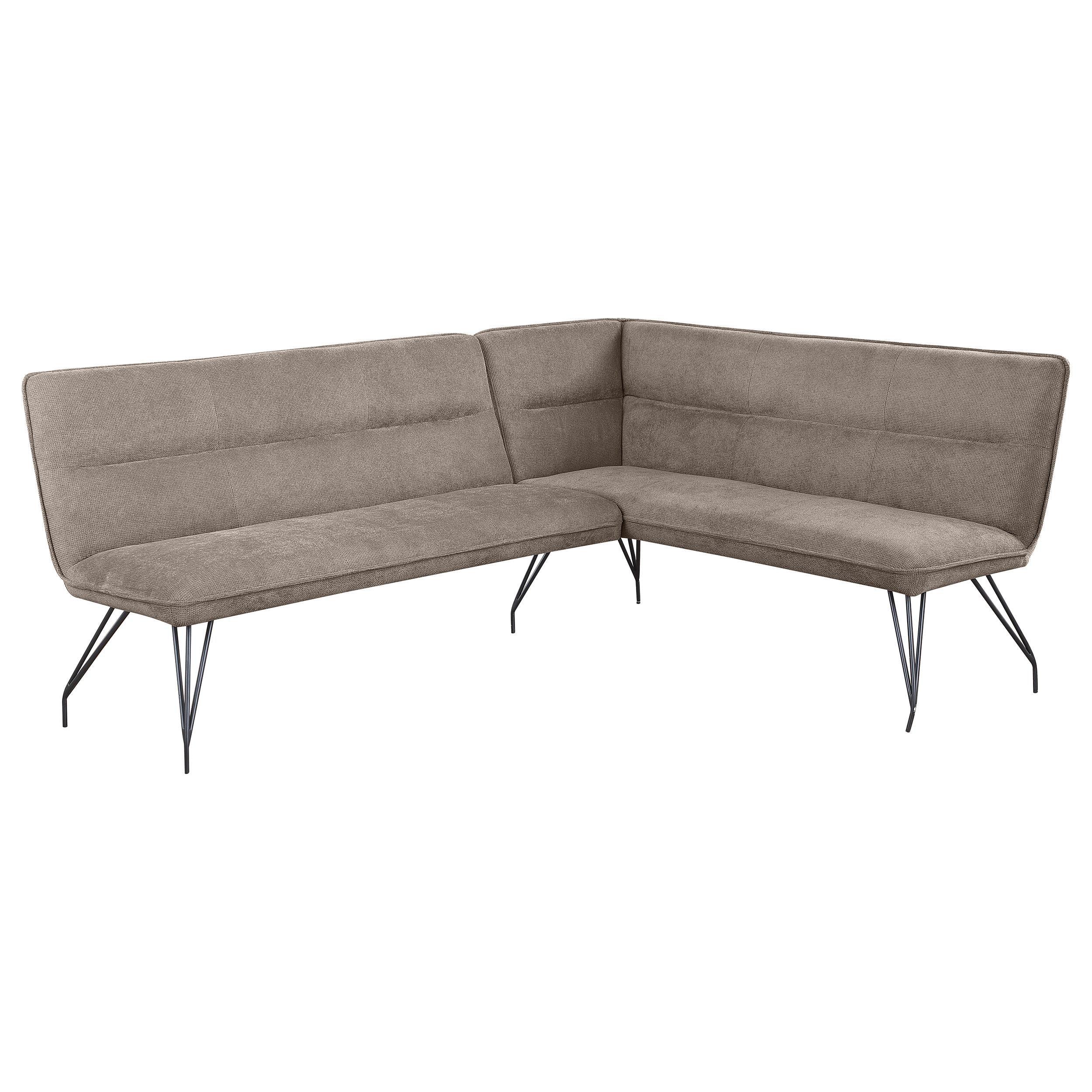 Dodson Fabric Upholstered L-Shaped Nook Dining Bench Taupe - Image 2