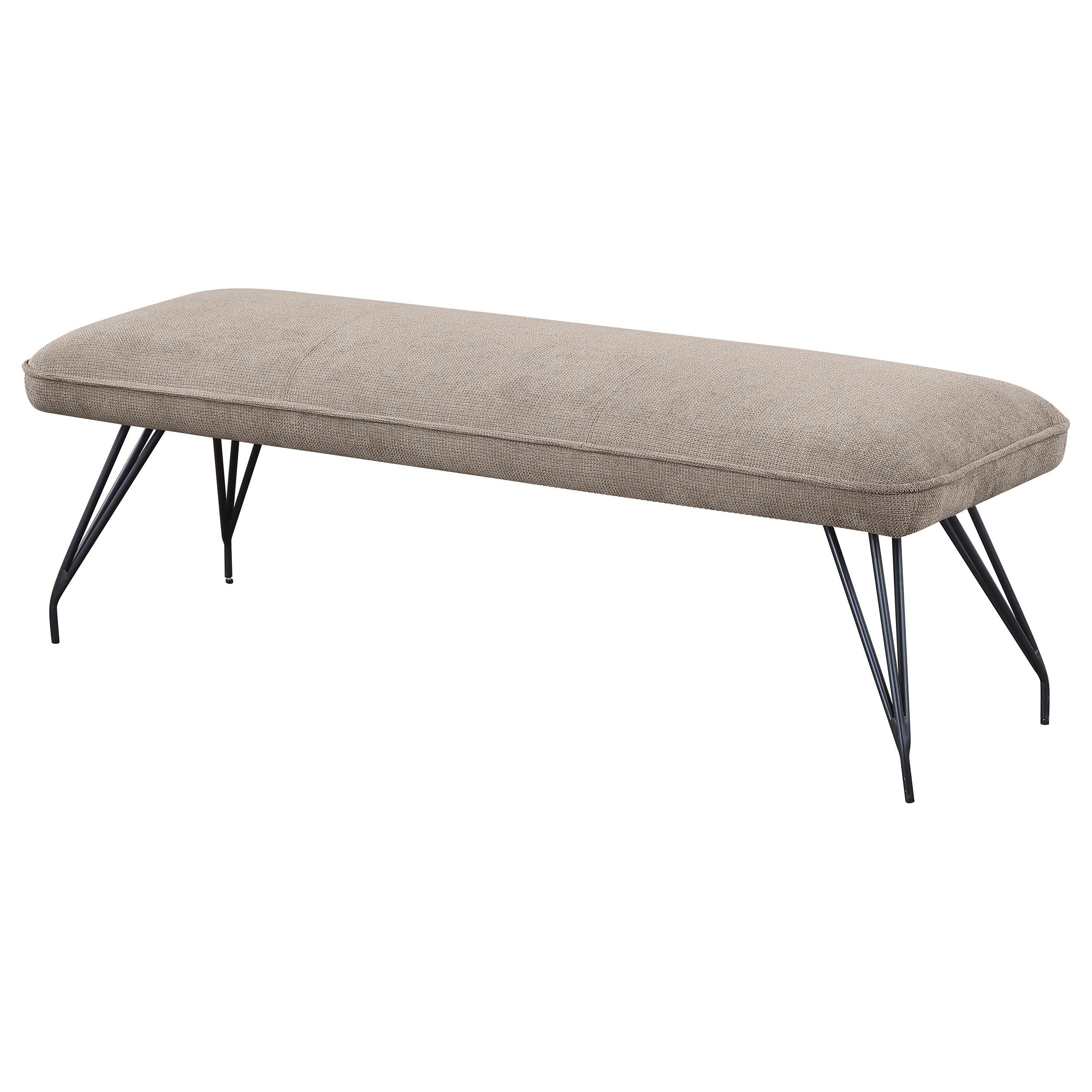 Dodson Taupe Upholstered Dining Bench - Image 4