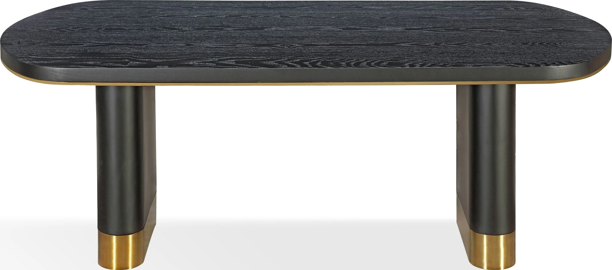 Doheny Black/Brass Wood and Metal Oval Dining Table - Image 4