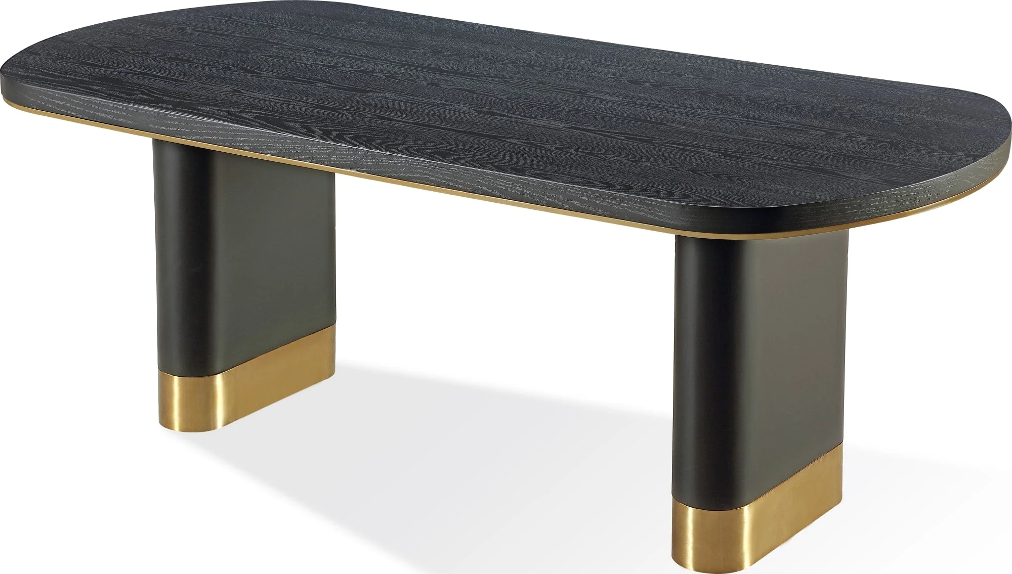 Doheny Black/Brass Wood and Metal Oval Dining Table - Image 5