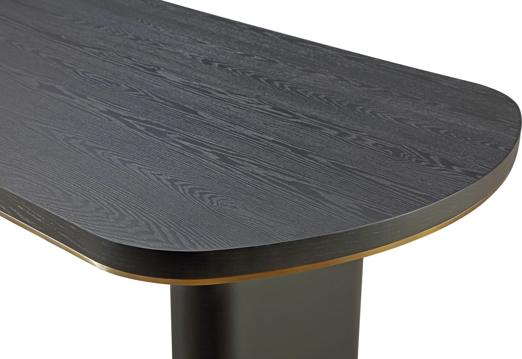 Doheny Black/Brass Wood and Metal Oval Dining Table - Image 6