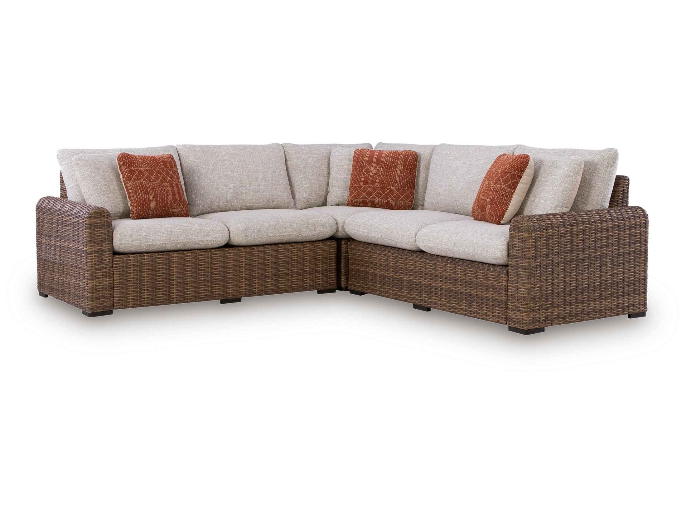 Dolan Creek Beige/Brown 3-Piece Outdoor Sectional - Image 2