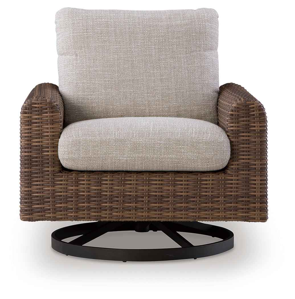 Dolan Creek Gray/Brown Swivel Lounge w/ Cushion - Image 3
