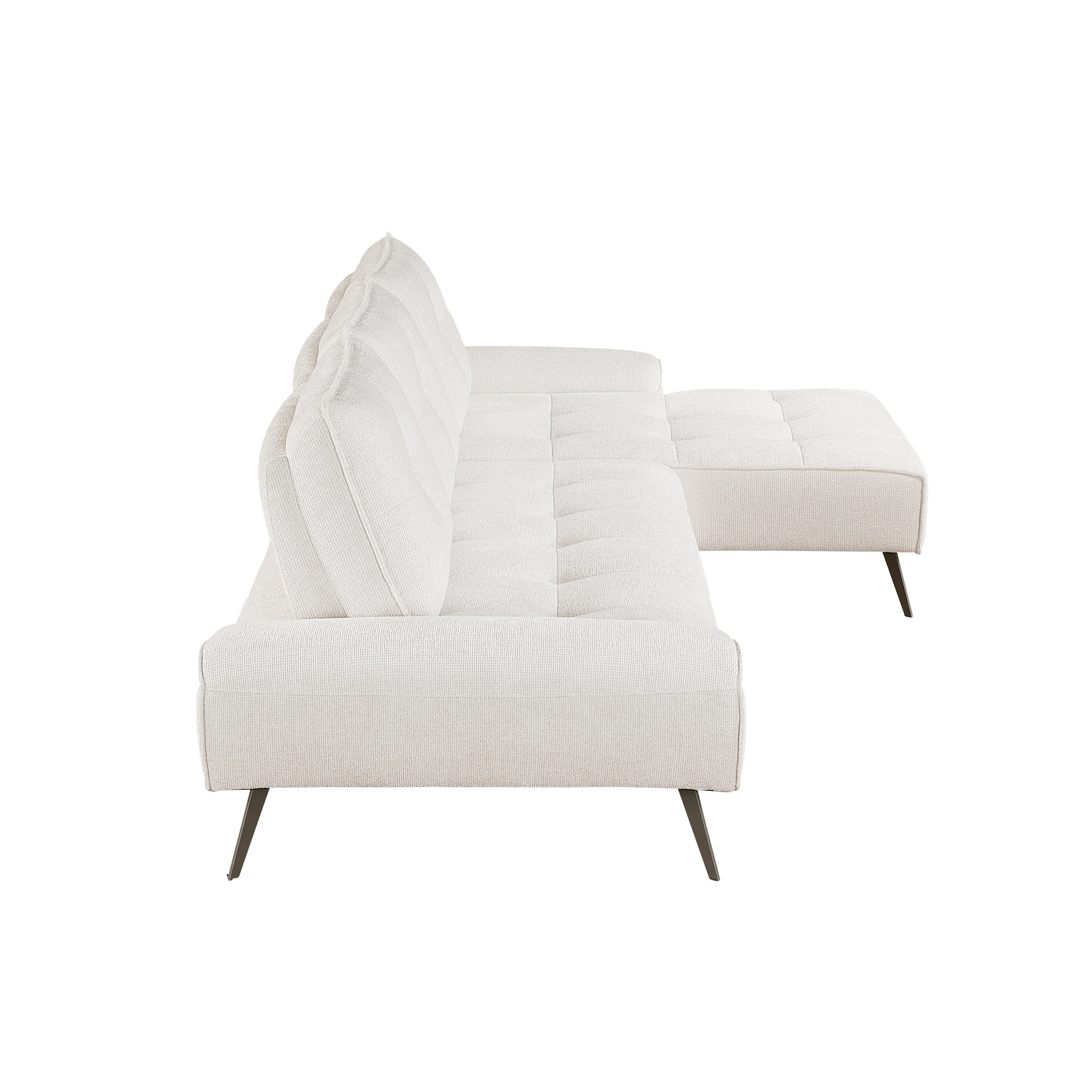 Dominic Beige 2-Piece Sectional with Right Chaise and Dual-position Backs - Image 4