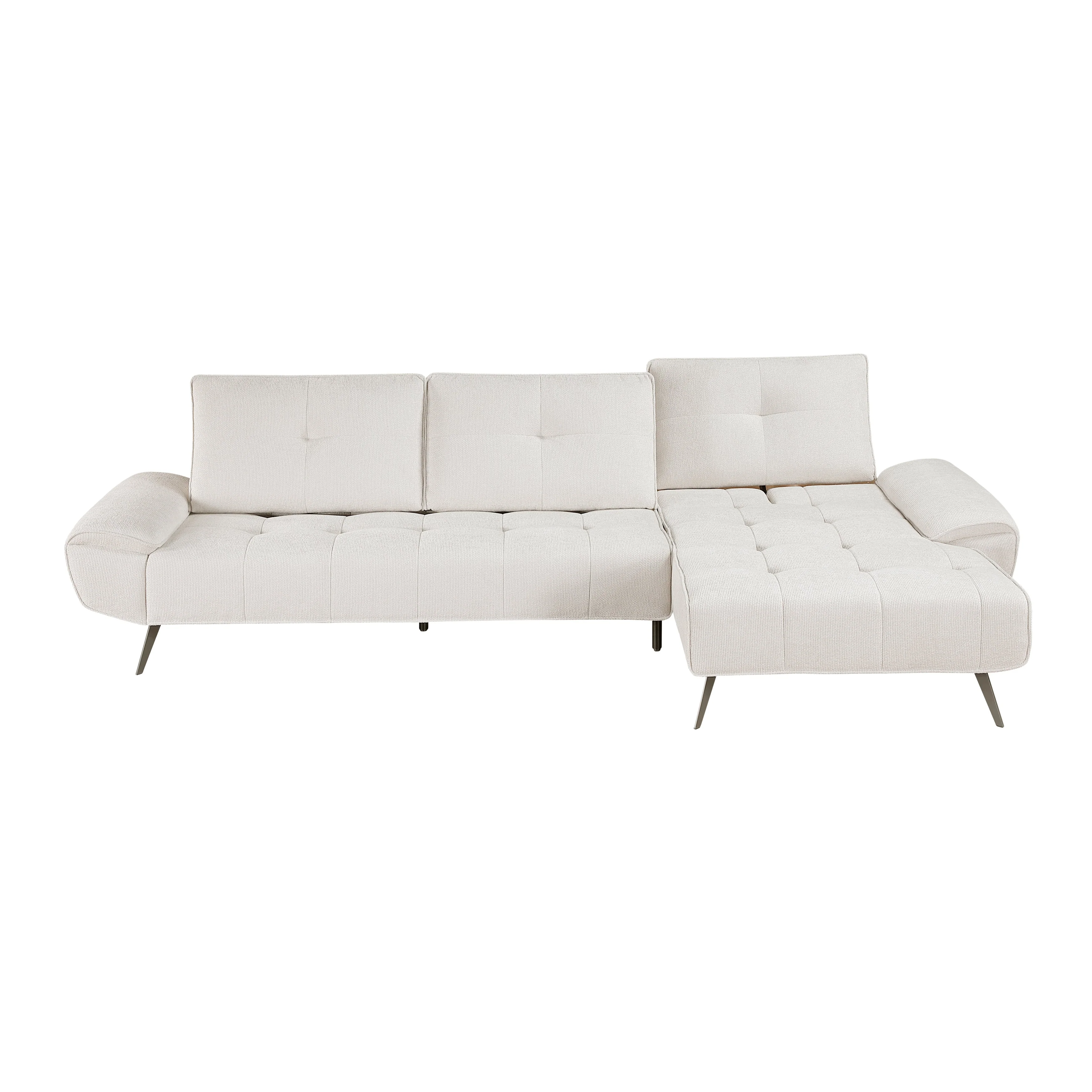 Dominic Beige 2-Piece Sectional with Right Chaise and Dual-position Backs - Image 6