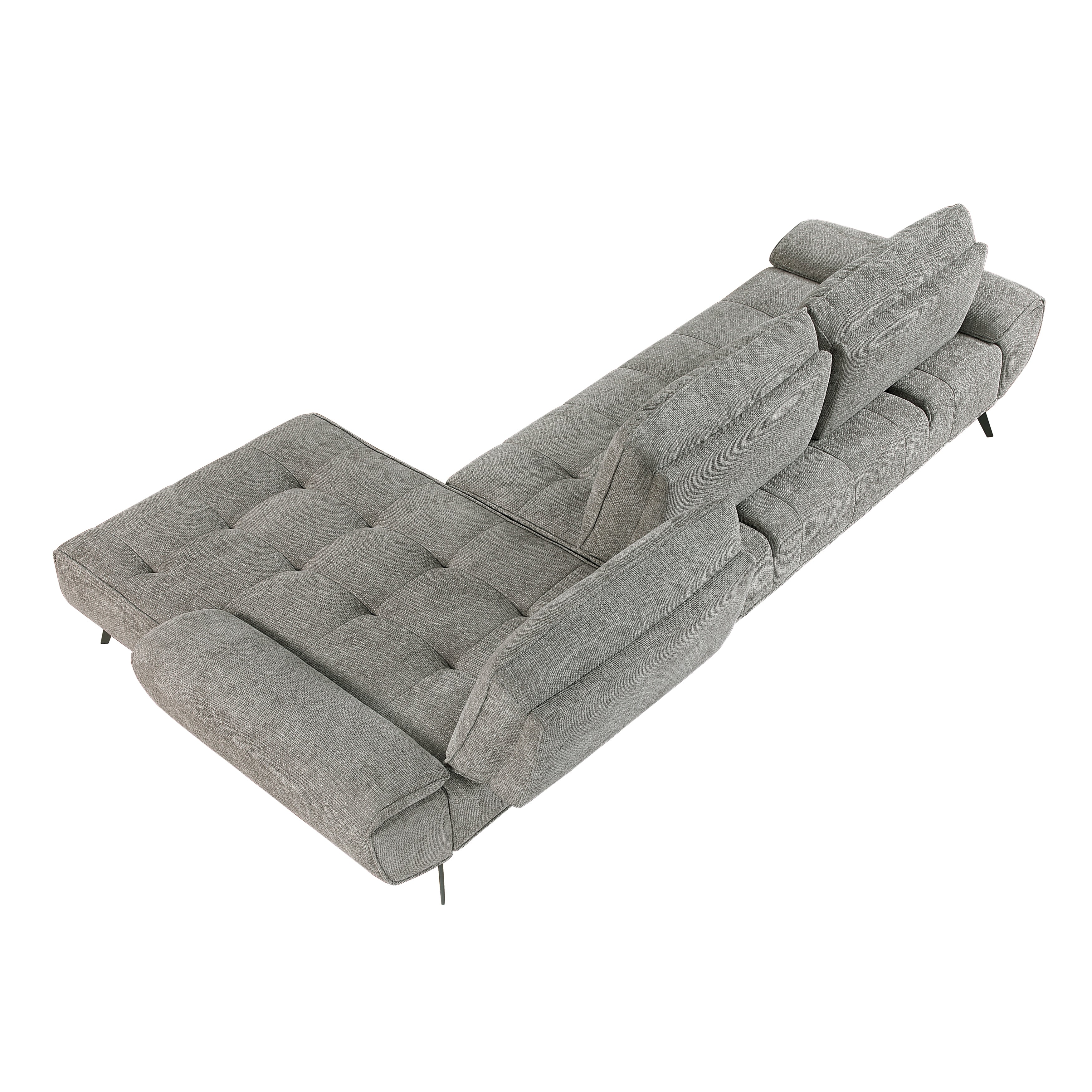 Dominic Dark Gray 2-Piece Sectional with Right Chaise and Dual-position Backs - Image 10