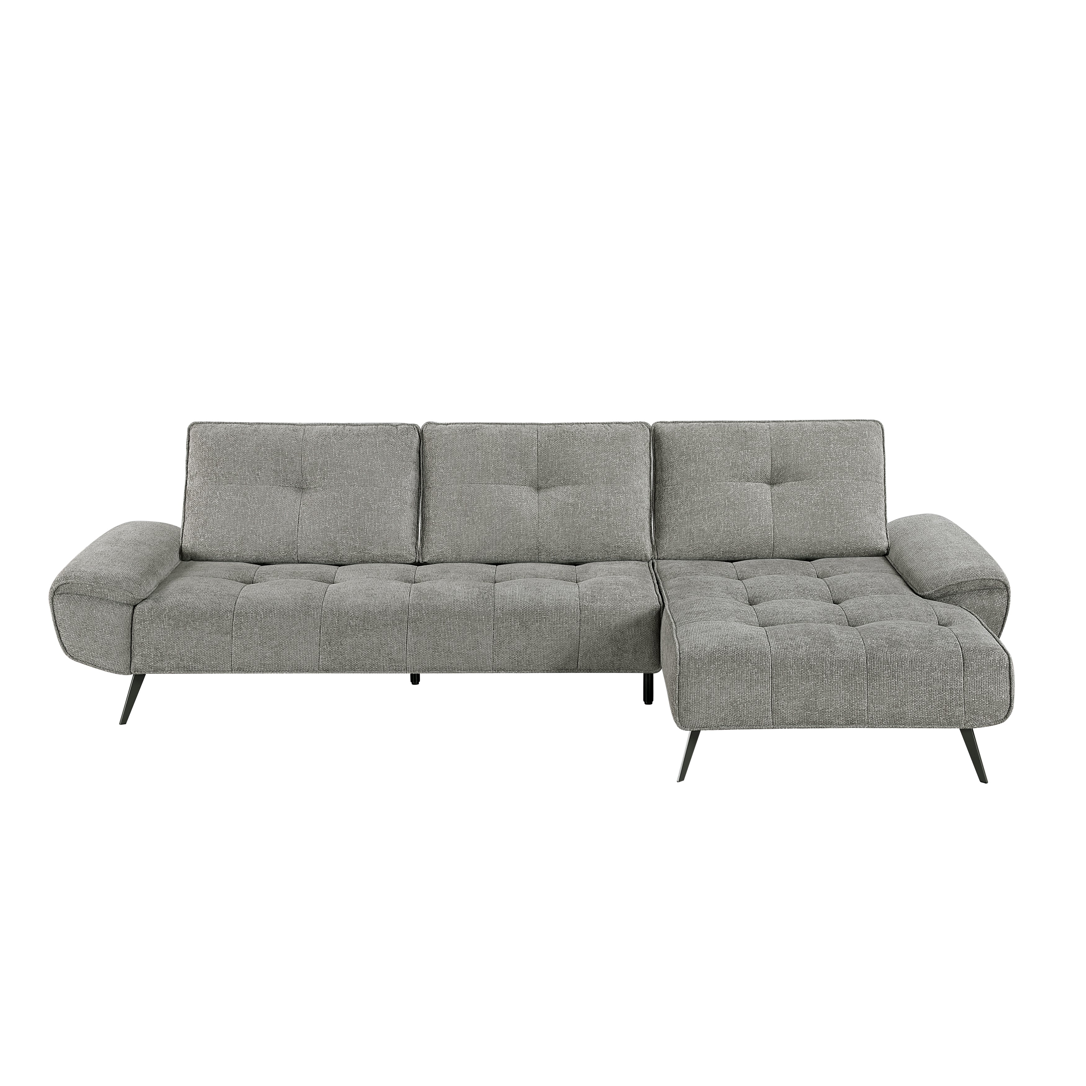 Dominic Dark Gray 2-Piece Sectional with Right Chaise and Dual-position Backs - Image 2