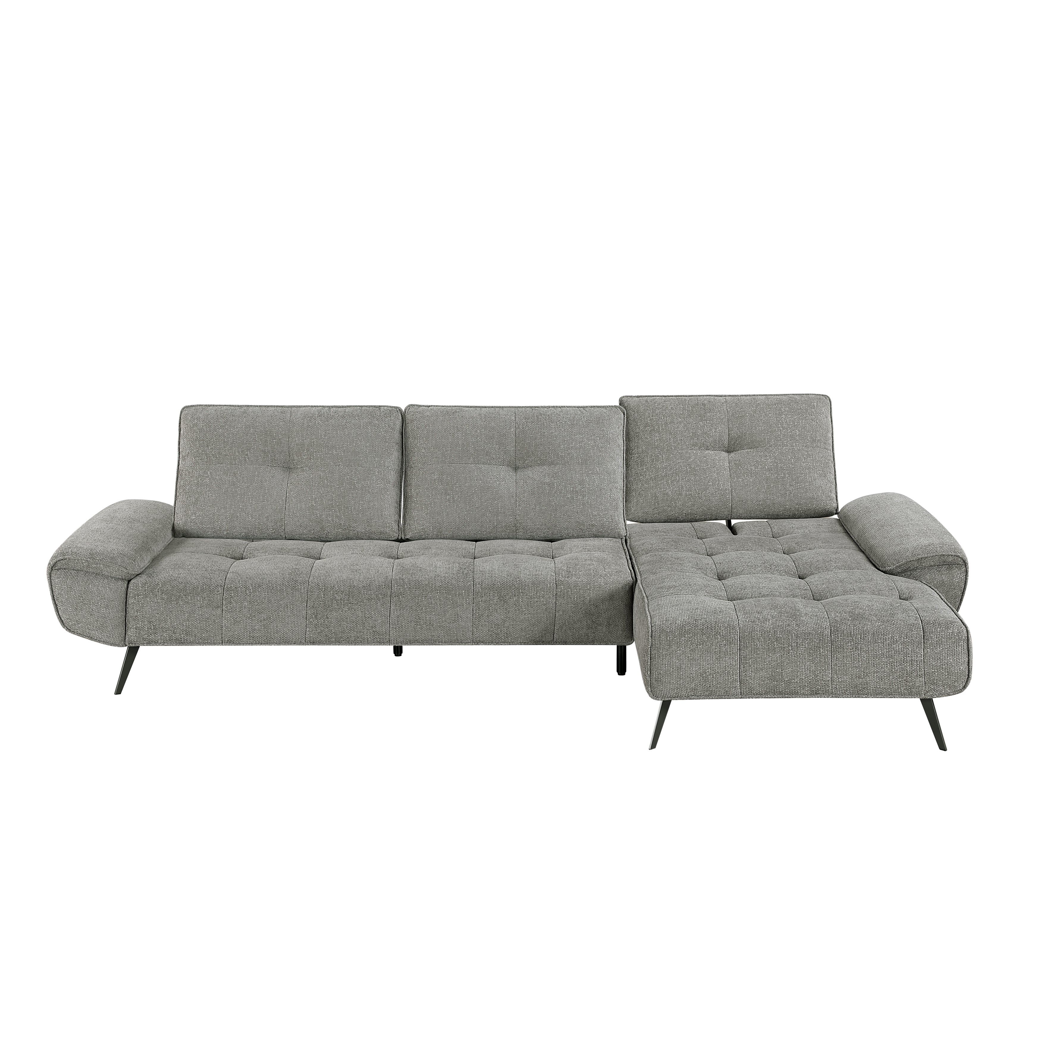 Dominic Dark Gray 2-Piece Sectional with Right Chaise and Dual-position Backs - Image 6