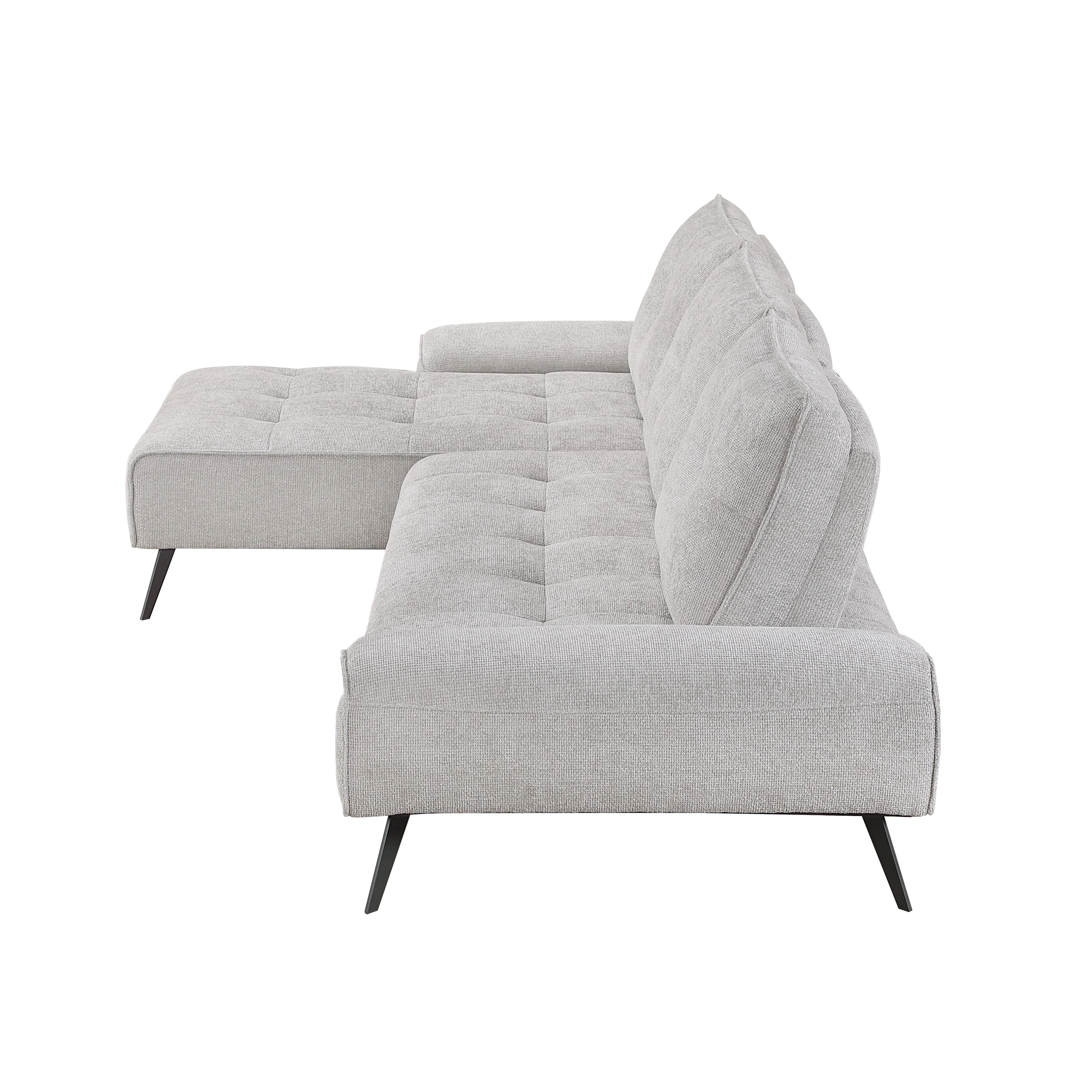 Dominic Light Gray 2-Piece Sectional with Left Chaise and Dual-position Backs - Image 4