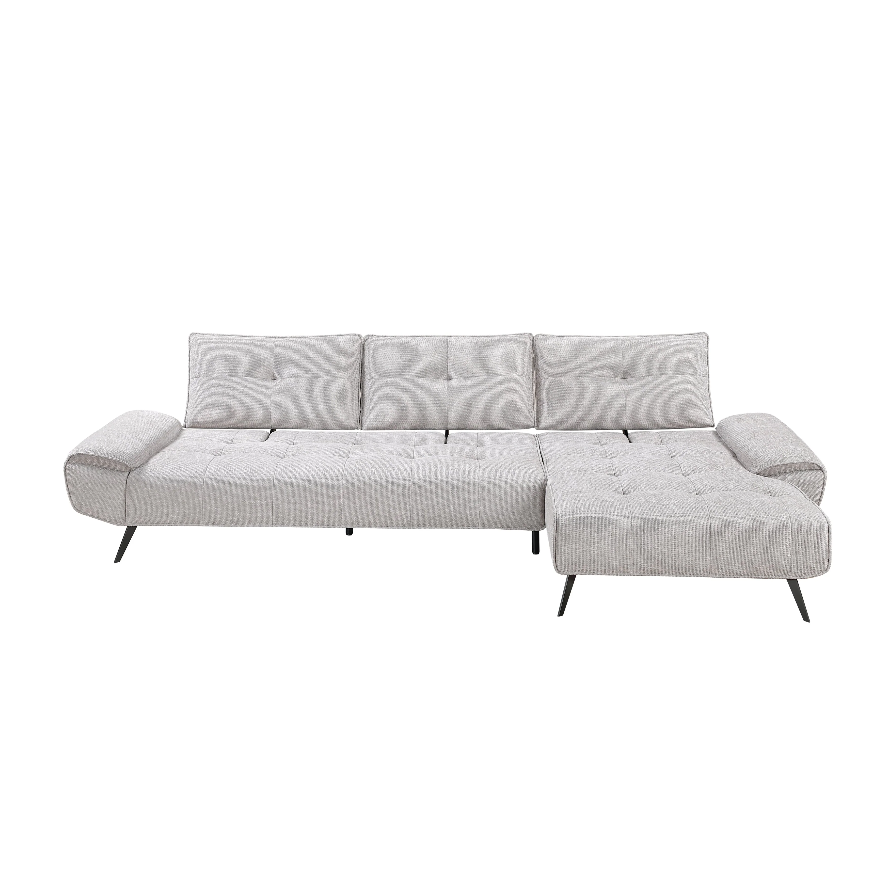 Dominic Light Gray 2-Piece Sectional with Right Chaise and Dual-position Backs - Image 11