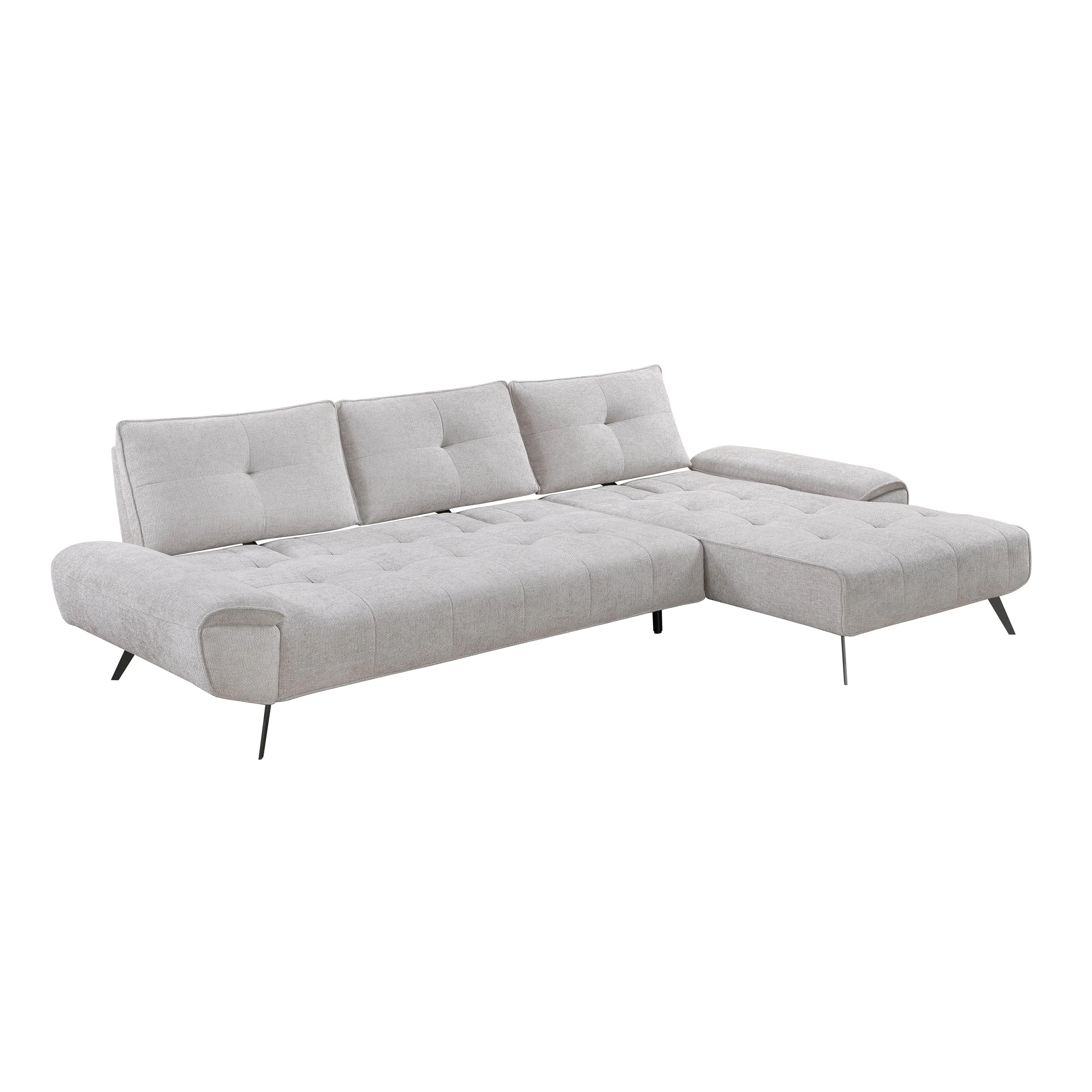 Dominic Light Gray 2-Piece Sectional with Right Chaise and Dual-position Backs - Image 12