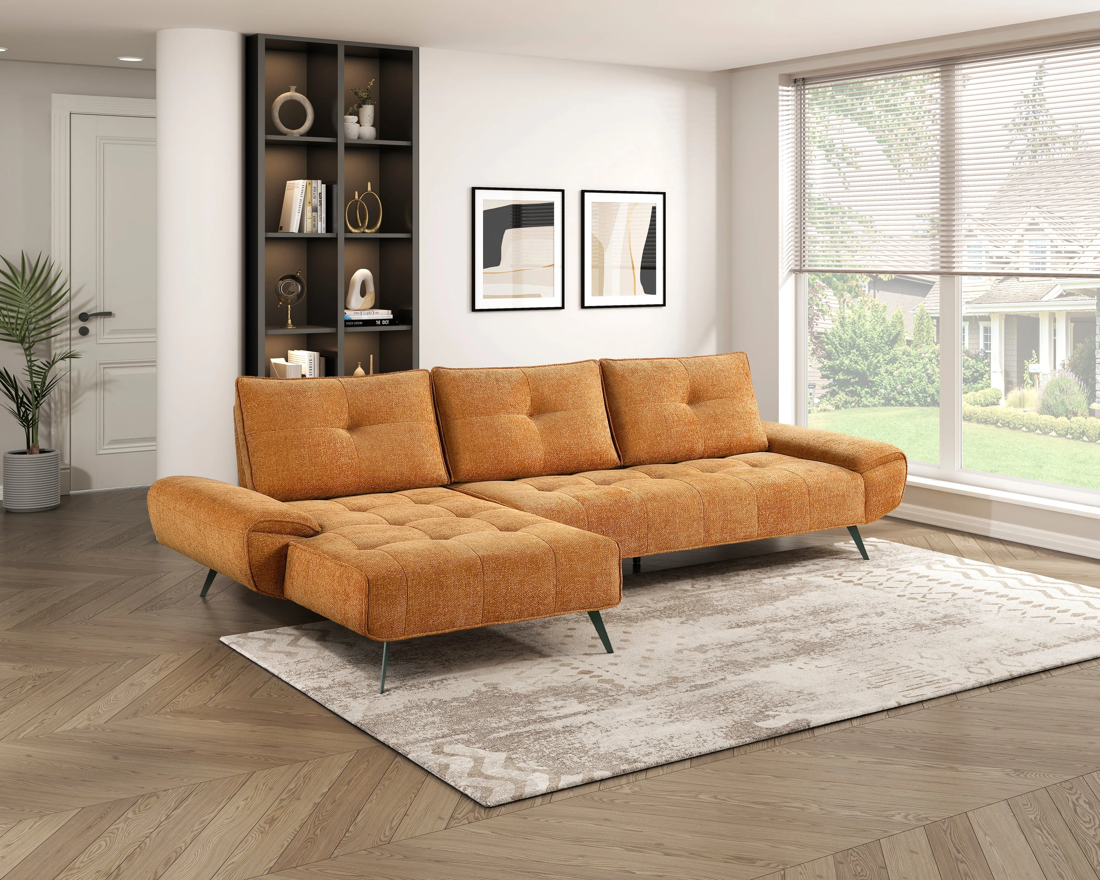 Dominic Orange 2-Piece Sectional with Left Chaise and Dual-position Backs - Image 17