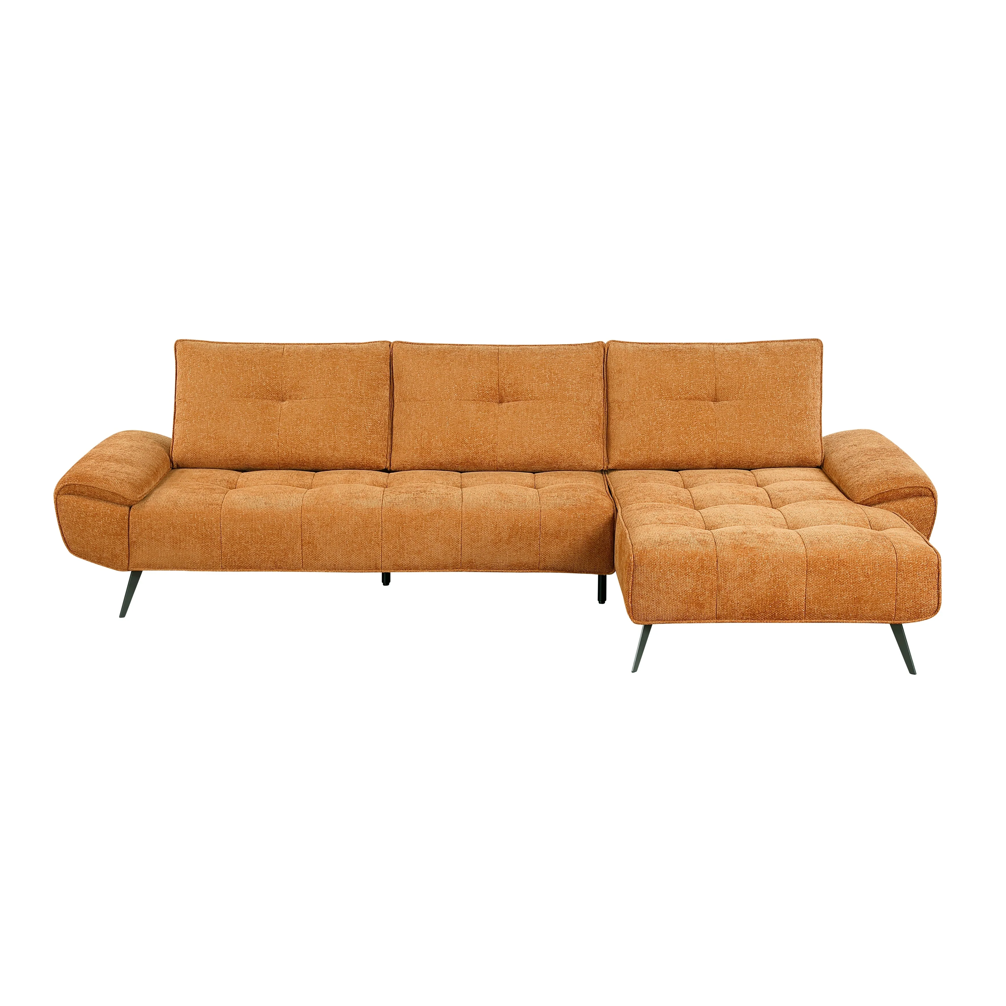 Dominic Orange 2-Piece Sectional with Right Chaise and Dual-position Backs - Image 2