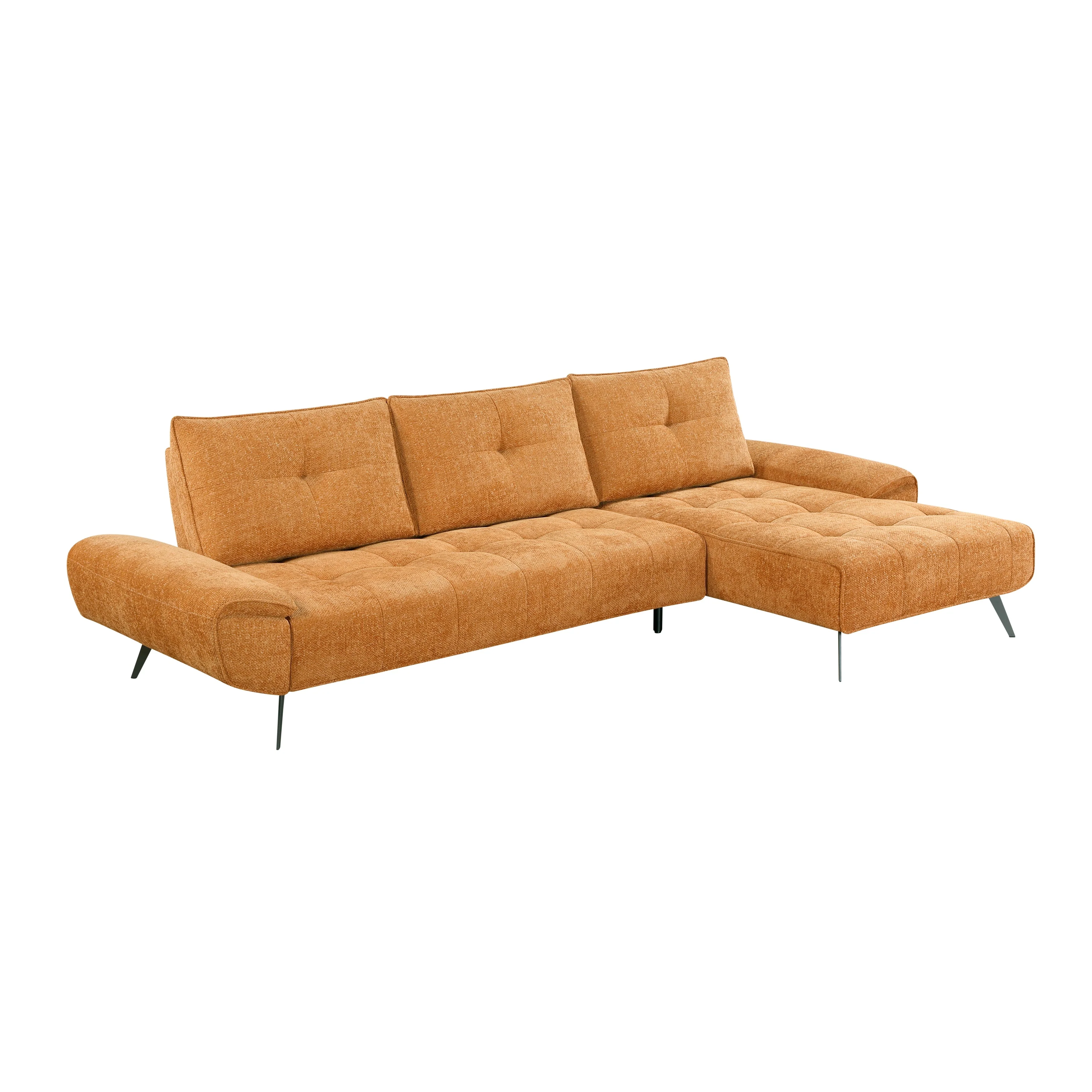 Dominic Orange 2-Piece Sectional with Right Chaise and Dual-position Backs - Image 3