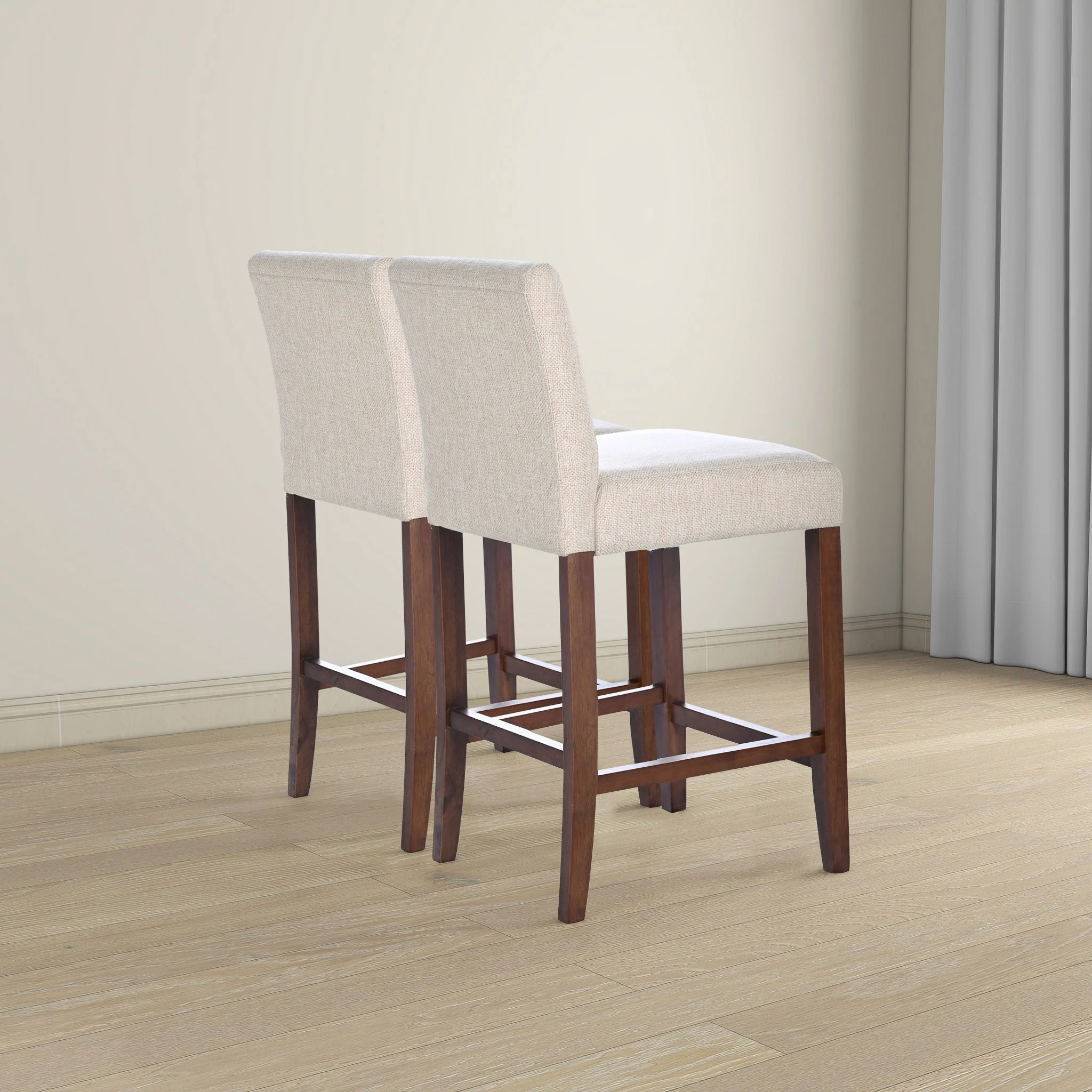 Dorian Beige Fabric Counter Chair (Set of 2) - Image 2