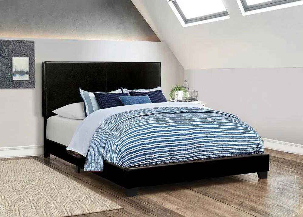 Dorian Black Upholstered Eastern King Bed