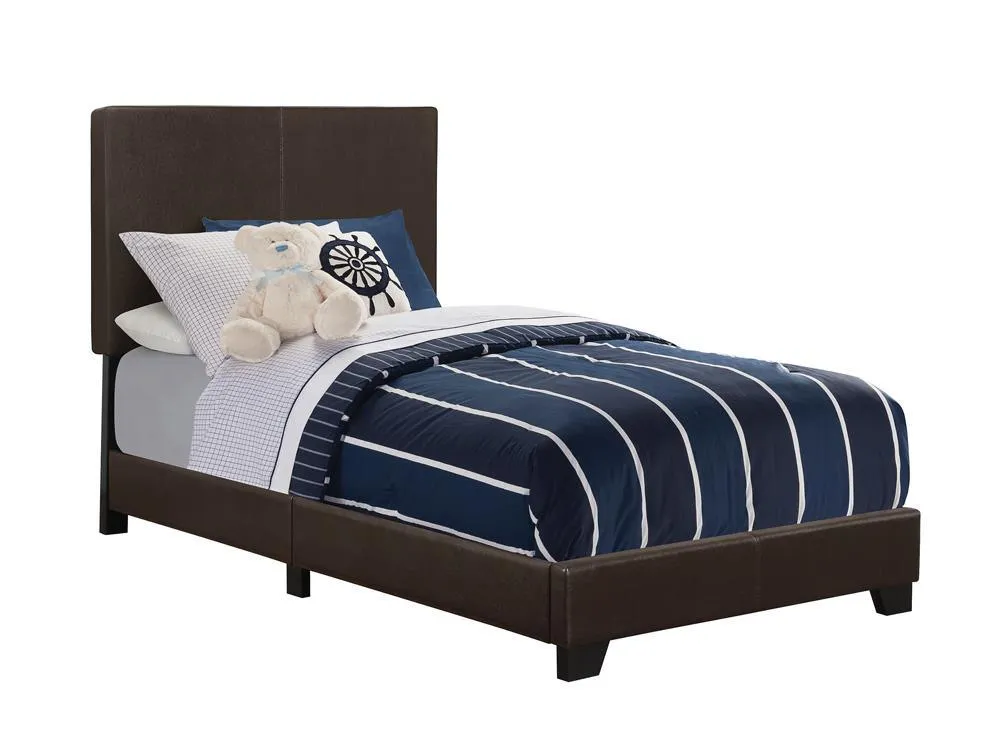 Dorian Brown Upholstered Twin Bed - Image 3