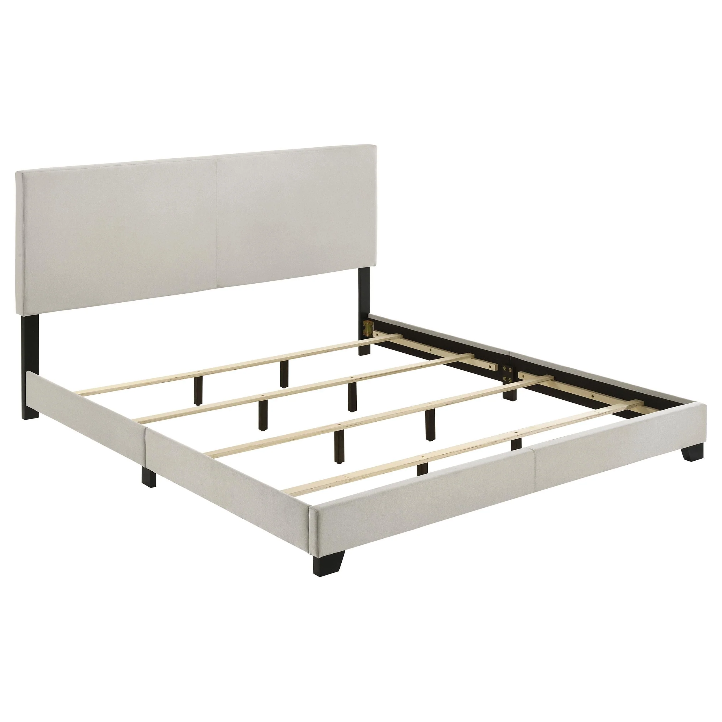 Dorian Cream Upholstered Eastern King Panel Bed - Image 3