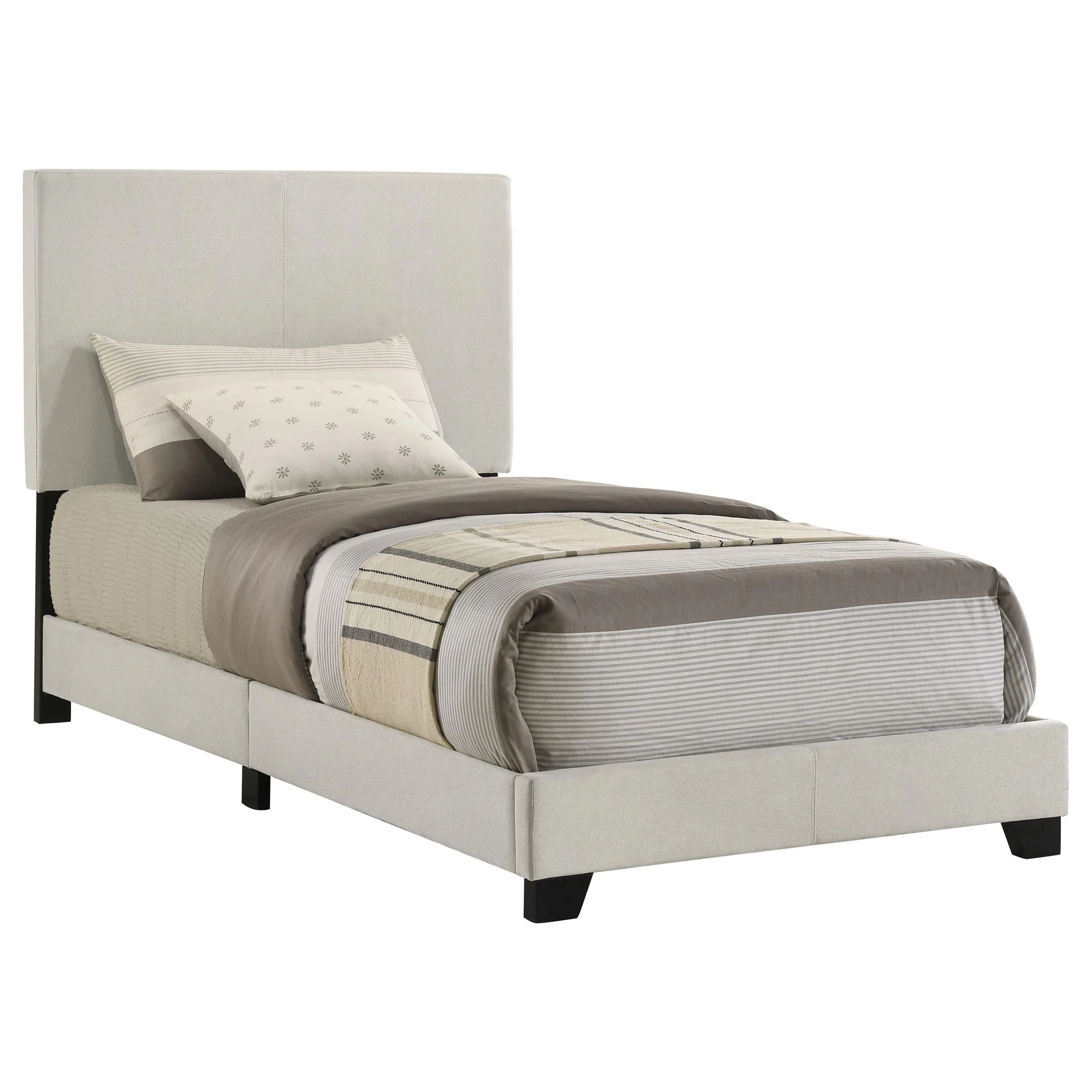 Dorian Cream Upholstered Twin Panel Bed - Image 2