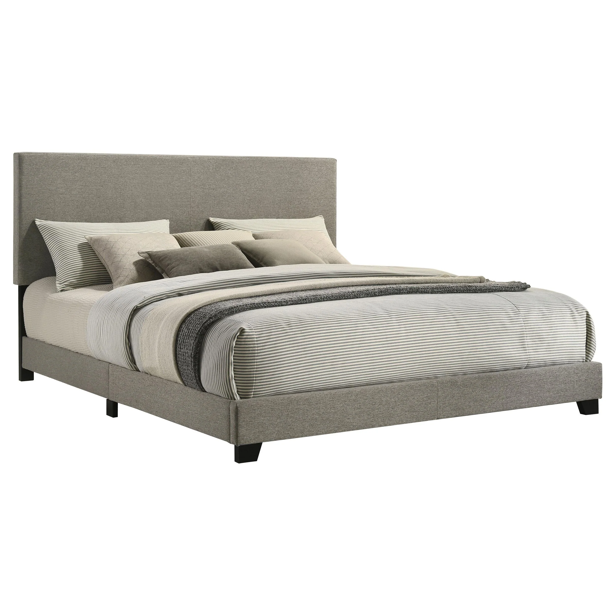 Dorian Taupe Upholstered California King Panel Bed - Image 2