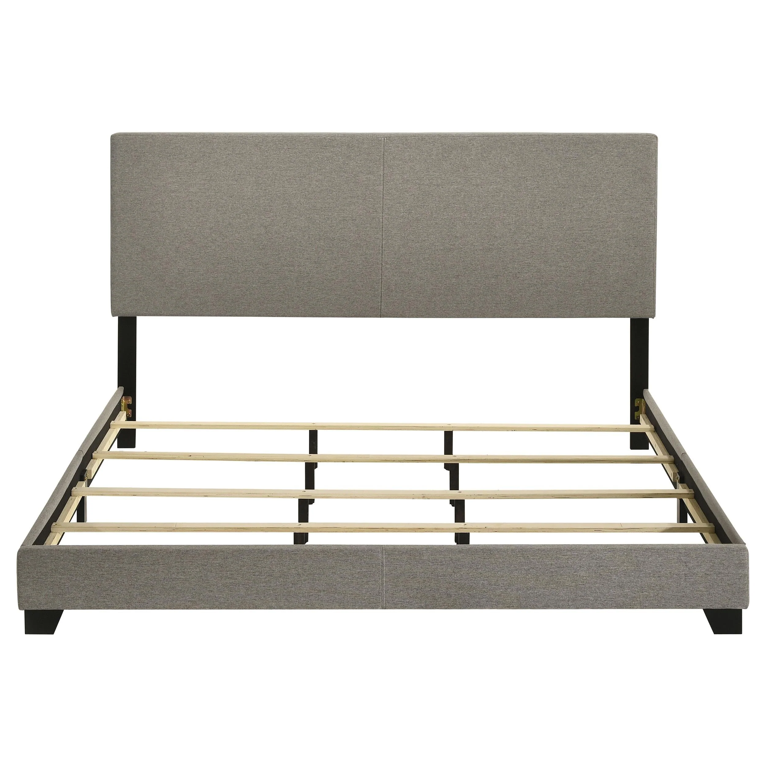 Dorian Taupe Upholstered California King Panel Bed - Image 4