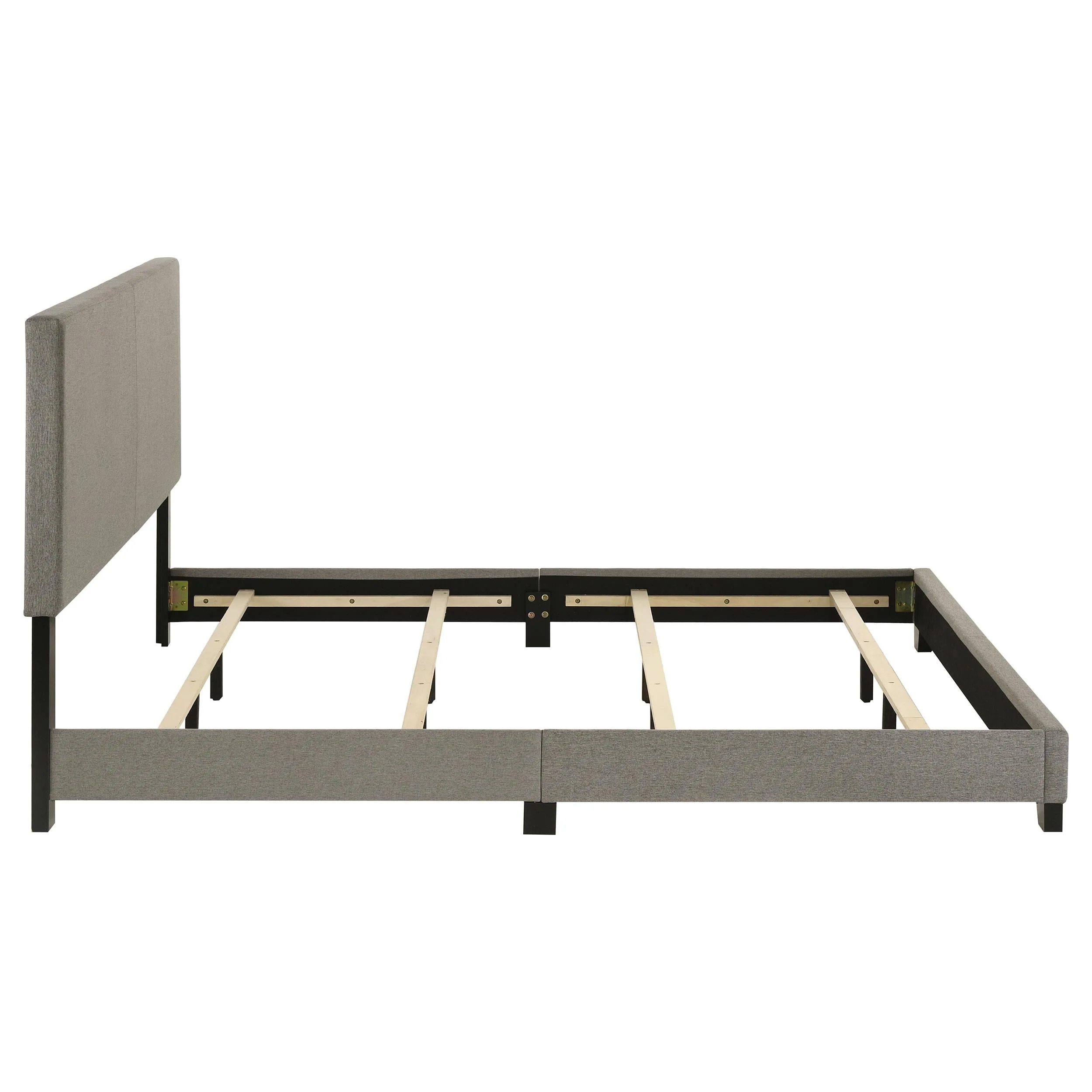 Dorian Taupe Upholstered California King Panel Bed - Image 6
