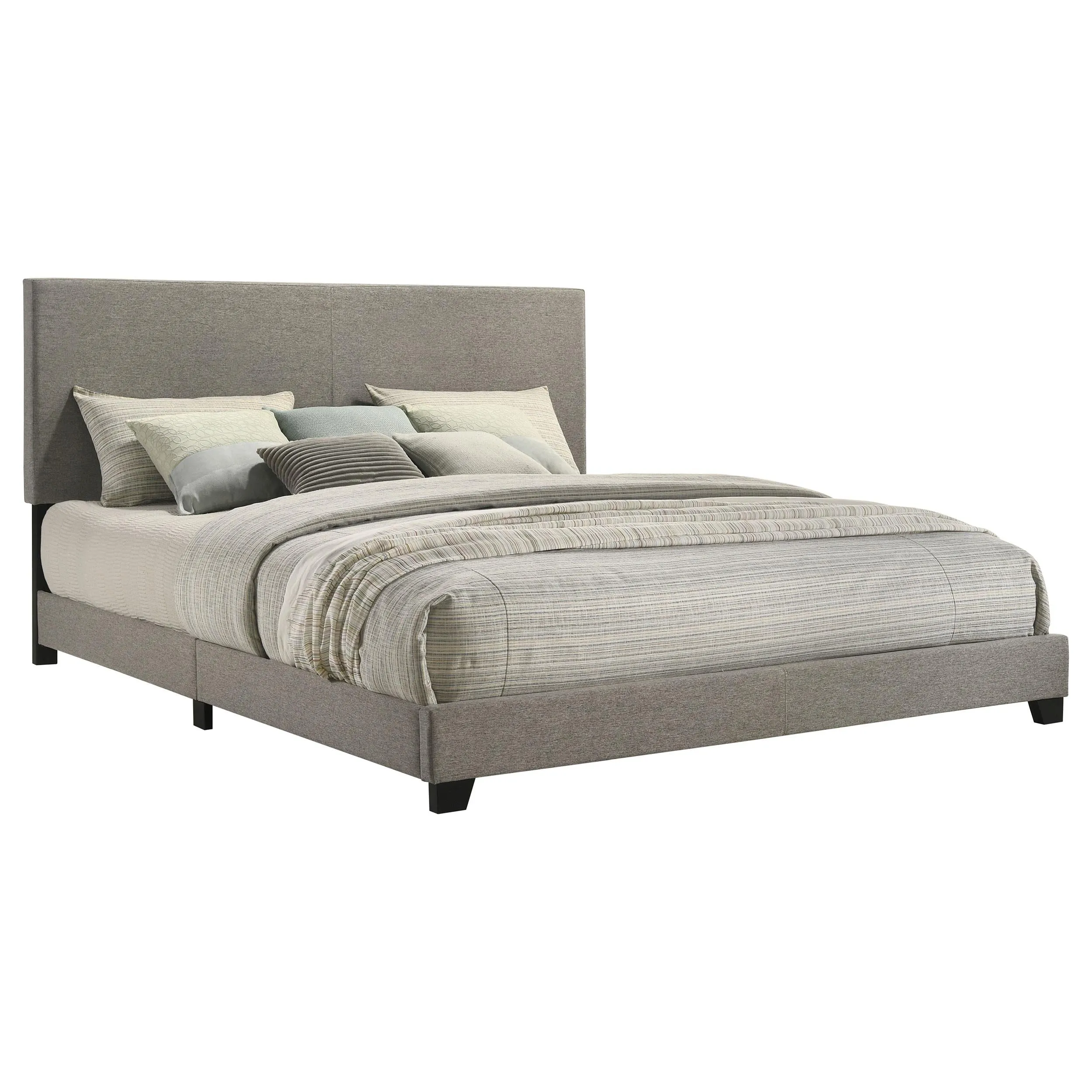 Dorian Taupe Upholstered Eastern King Panel Bed - Image 2
