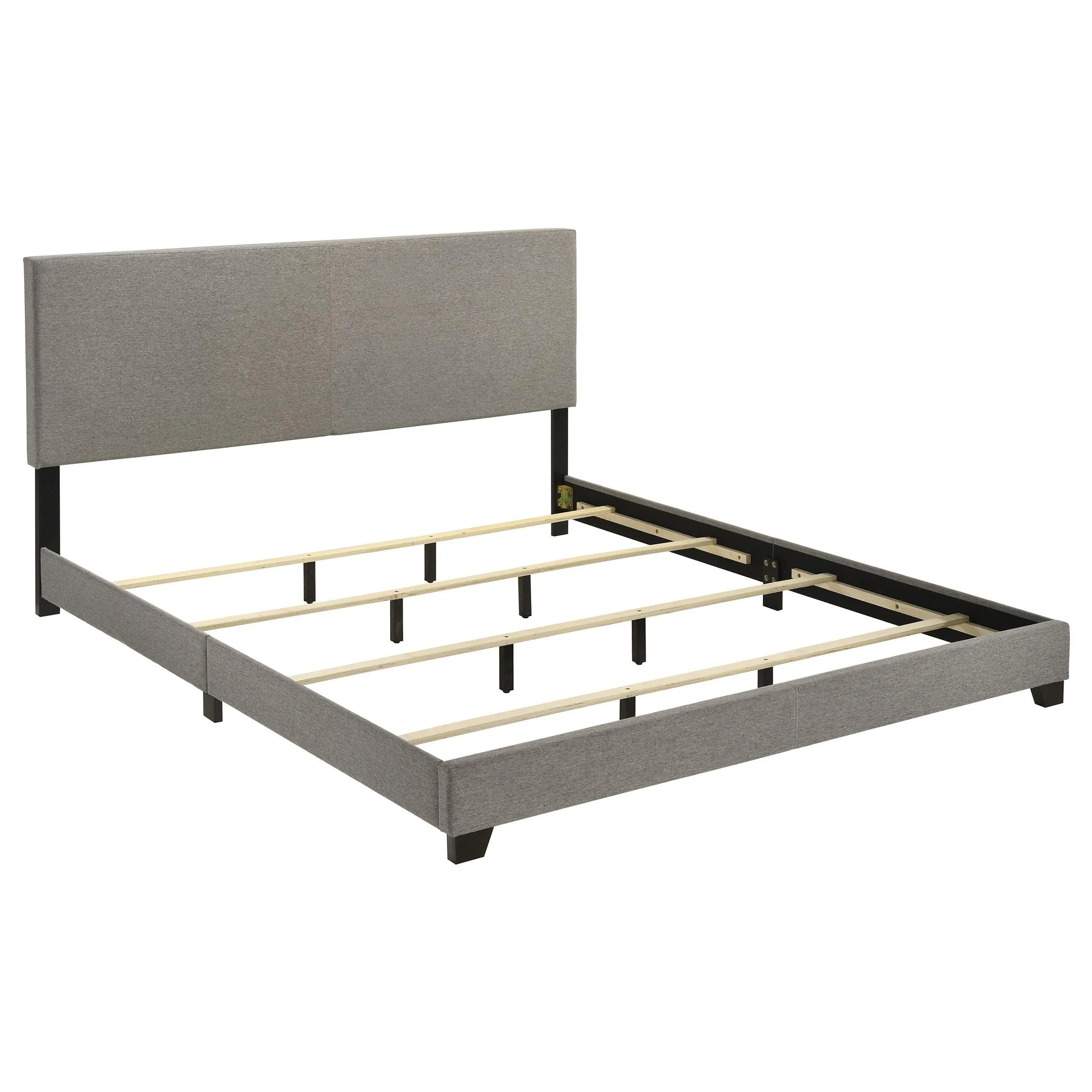 Dorian Taupe Upholstered Eastern King Panel Bed - Image 3