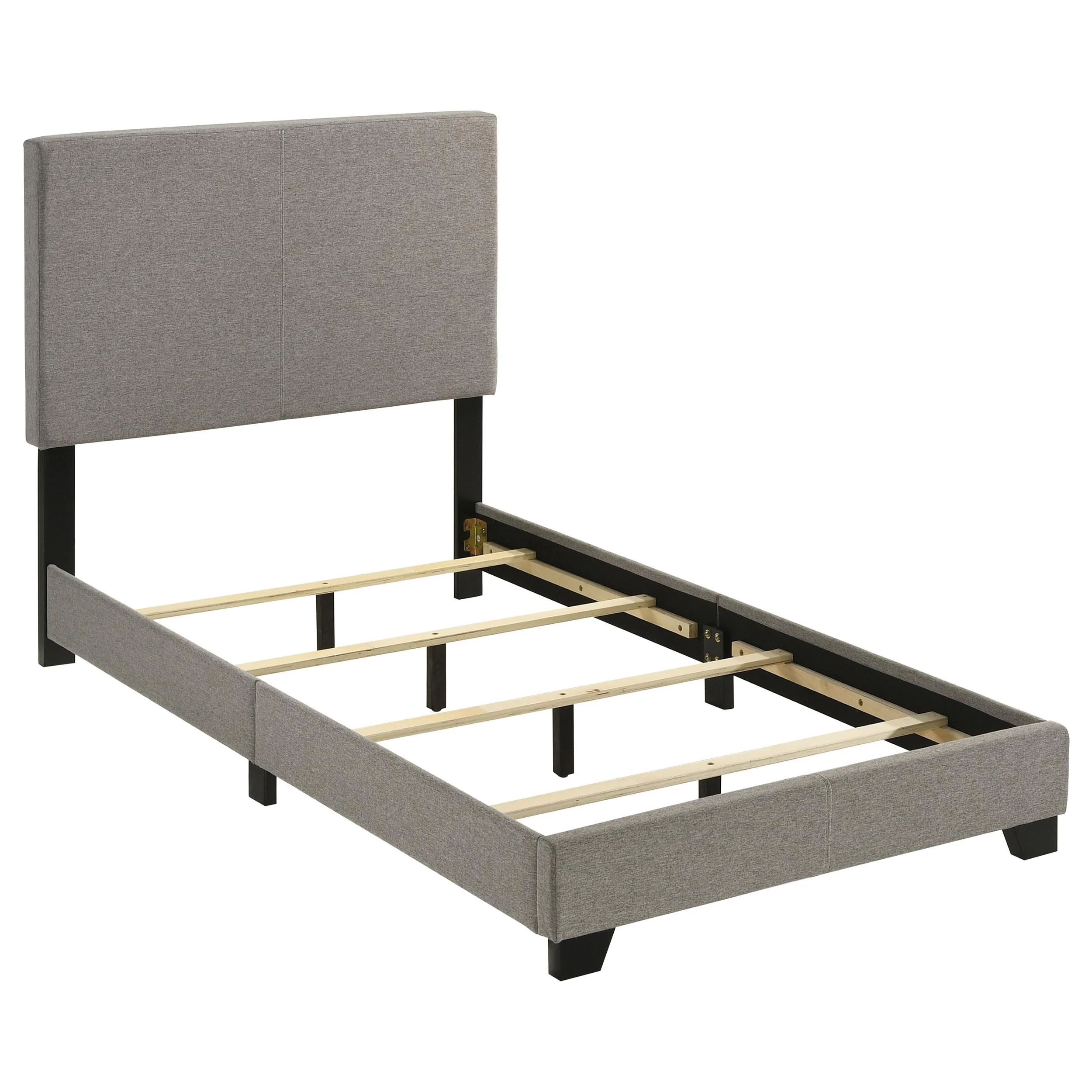 Dorian Taupe Upholstered Twin Panel Bed - Image 3