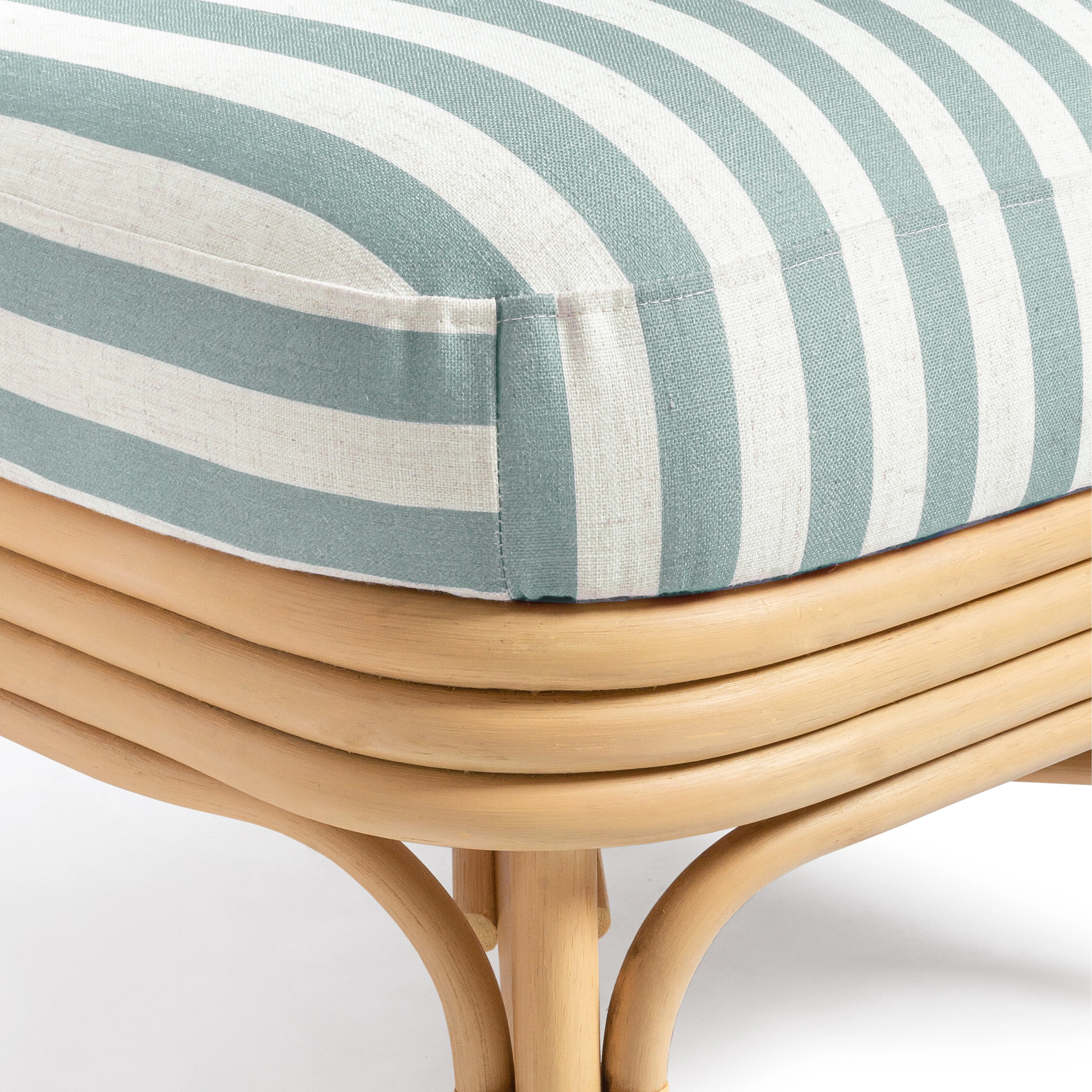 Dorine Striped Performance Linen & Rattan Accent Chair - Image 6